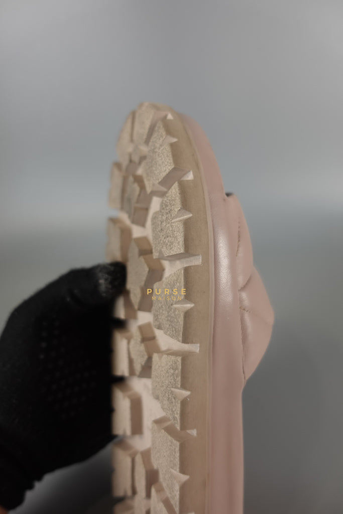 Quilted Nappa Leather Women's Slides in Beige Size 39 Eu (24.5 cm) | Purse Maison Luxury Bags Shop