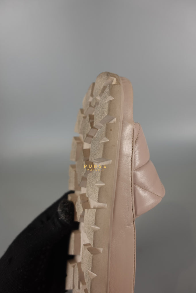 Quilted Nappa Leather Women's Slides in Beige Size 39 Eu (24.5 cm) | Purse Maison Luxury Bags Shop