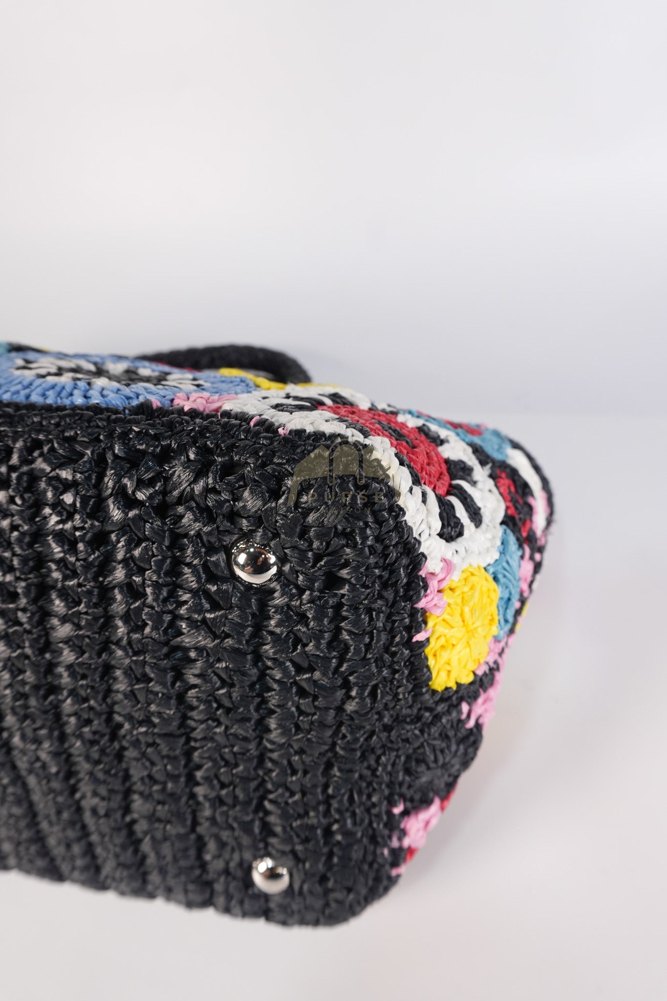 Raffia Circle Multicolour Tote Bag | Purse Maison Luxury Bags Shop