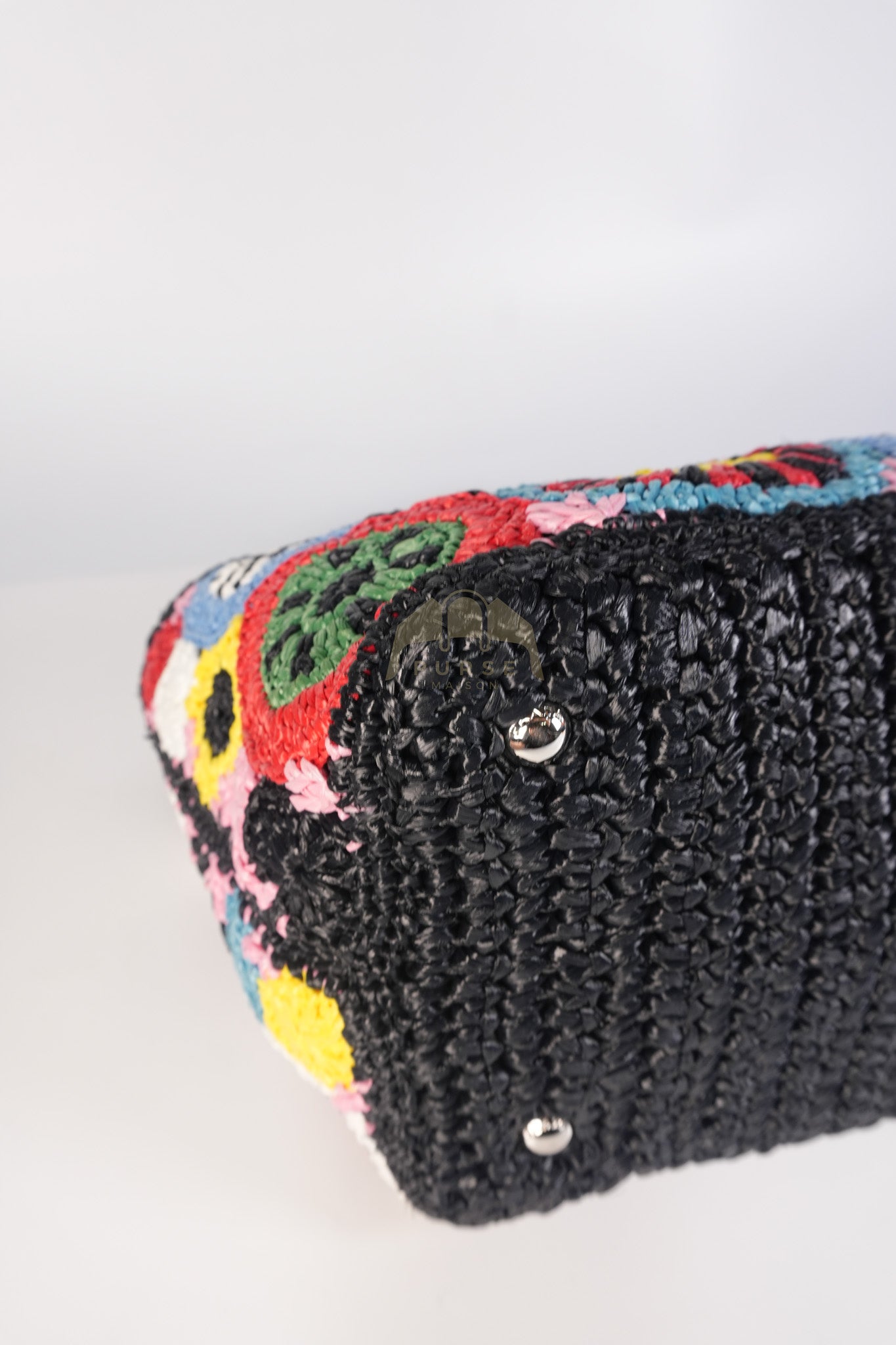 Raffia Circle Multicolour Tote Bag | Purse Maison Luxury Bags Shop