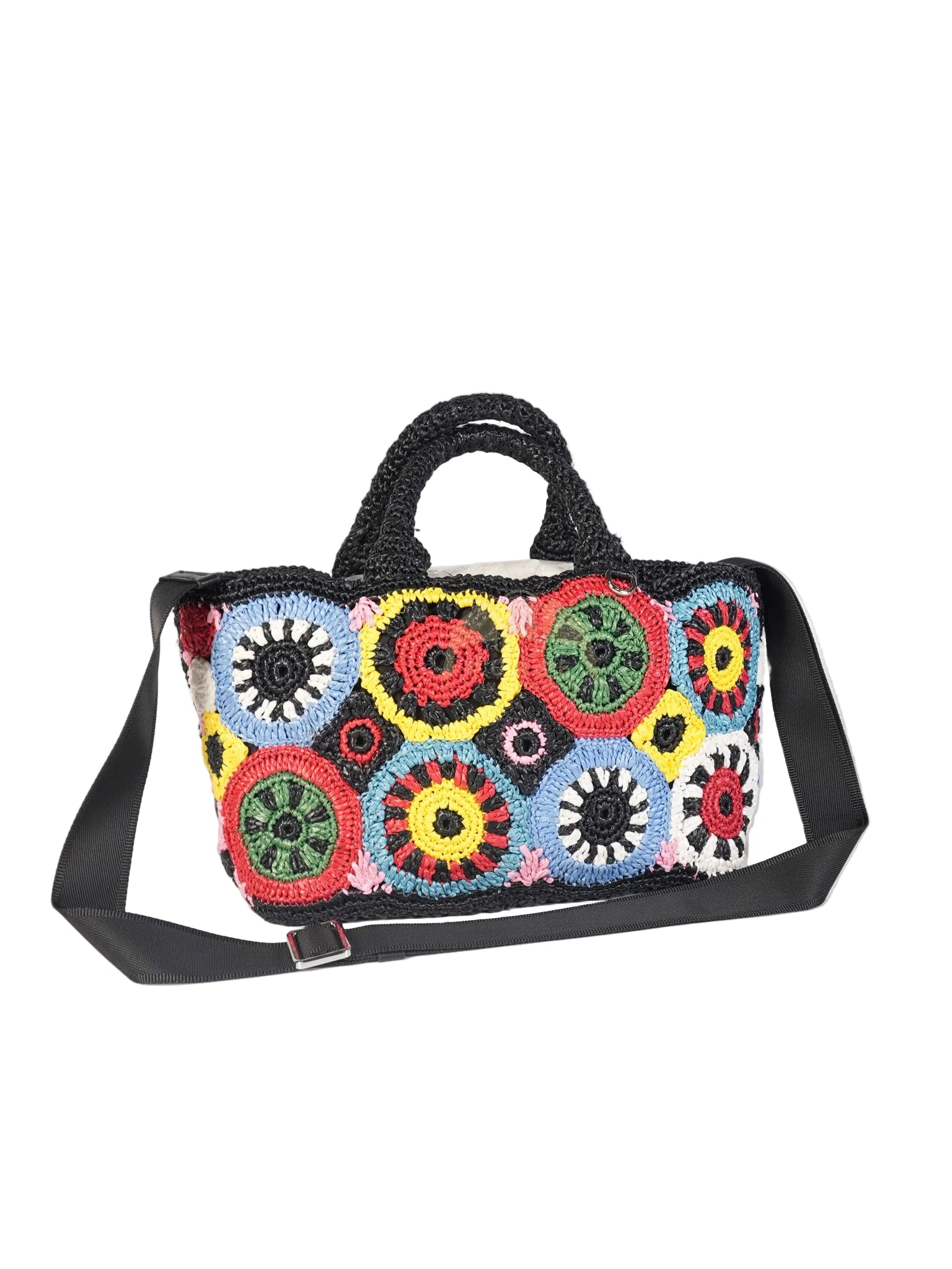 Raffia Circle Multicolour Tote Bag | Purse Maison Luxury Bags Shop