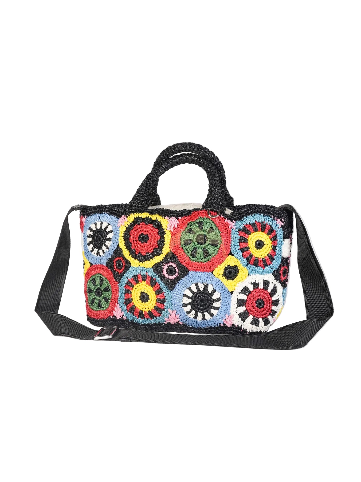 Raffia Circle Multicolour Tote Bag | Purse Maison Luxury Bags Shop