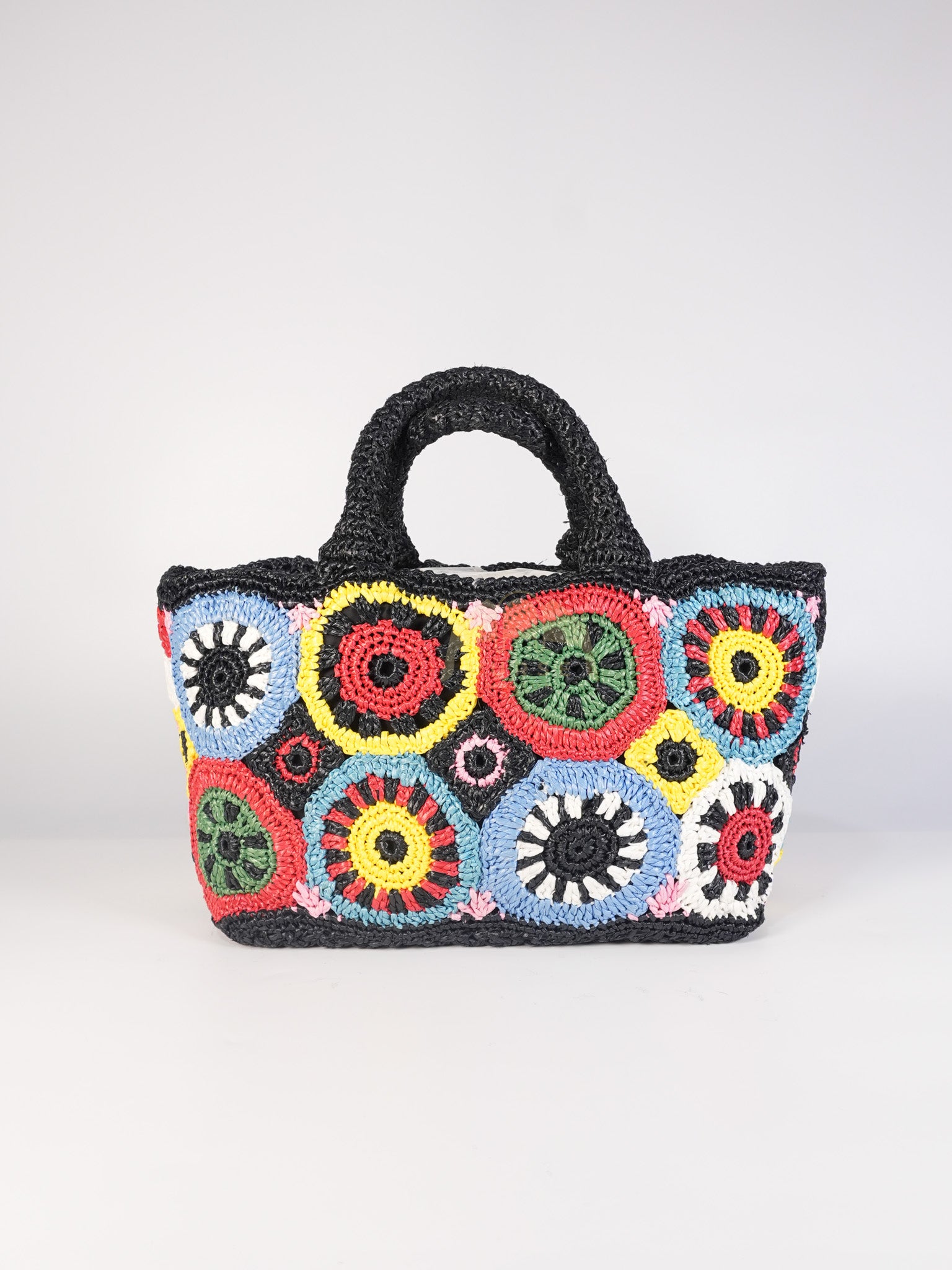 Raffia Circle Multicolour Tote Bag | Purse Maison Luxury Bags Shop