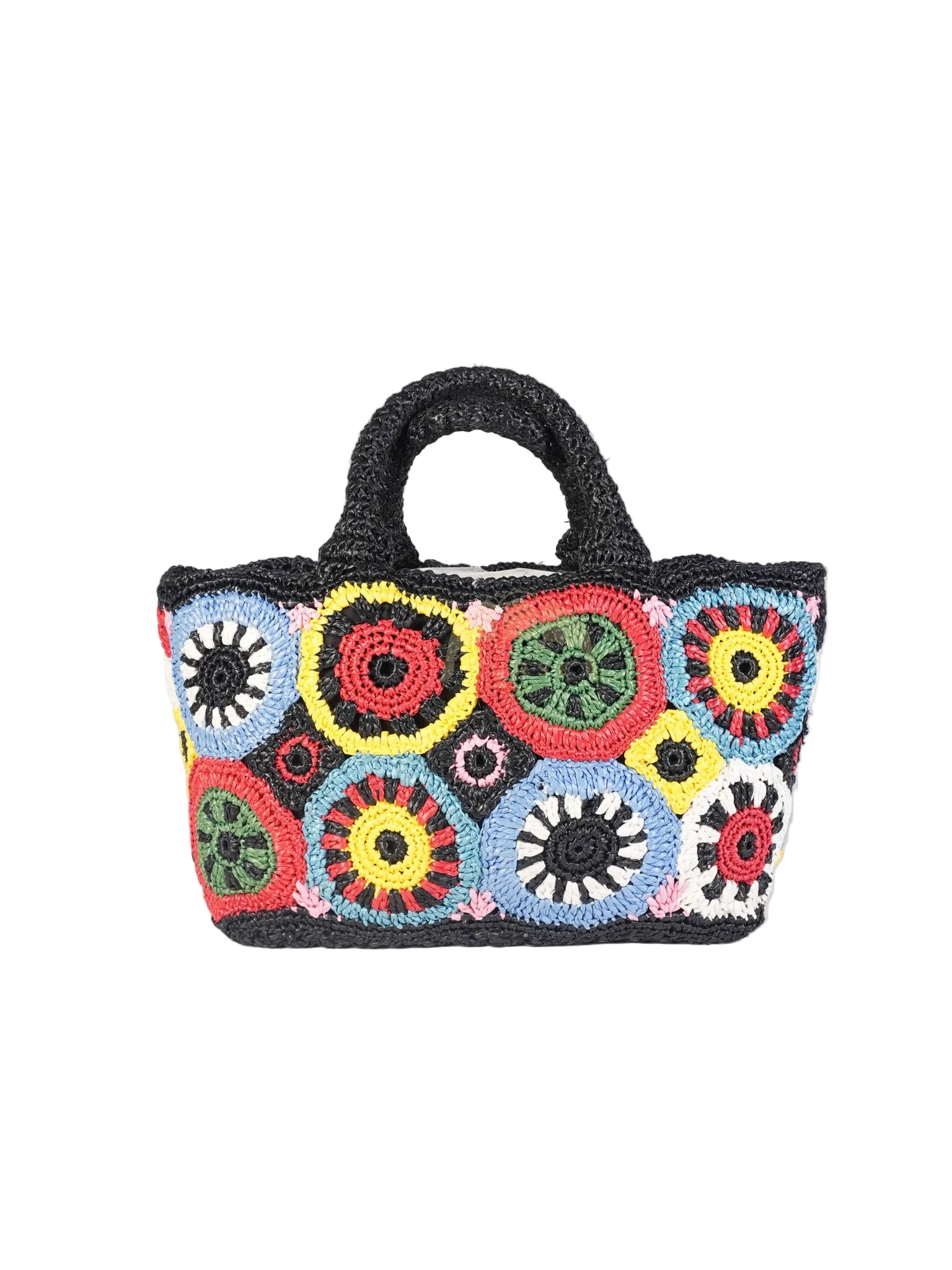 Raffia Circle Multicolour Tote Bag | Purse Maison Luxury Bags Shop