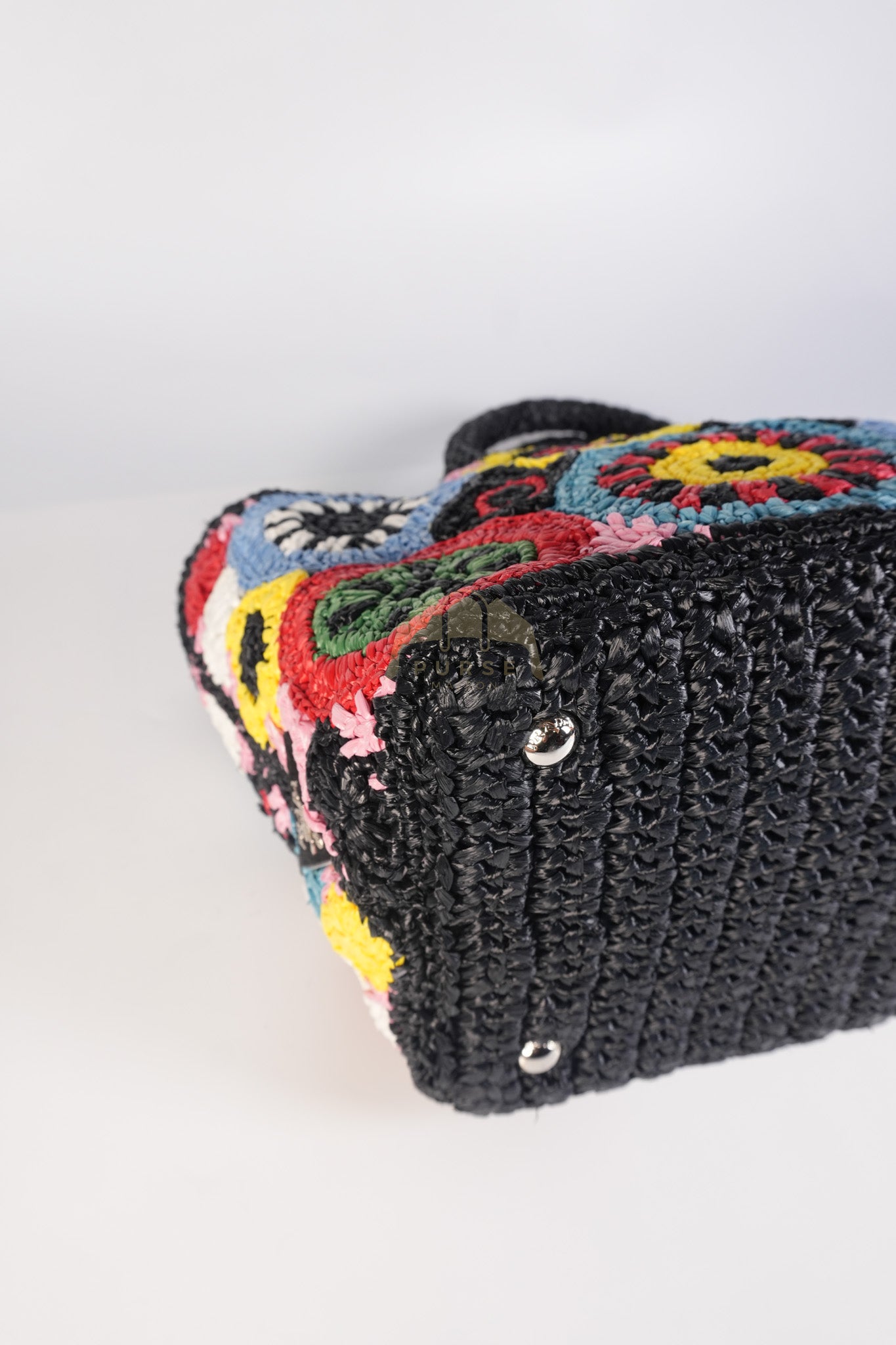 Raffia Circle Multicolour Tote Bag | Purse Maison Luxury Bags Shop