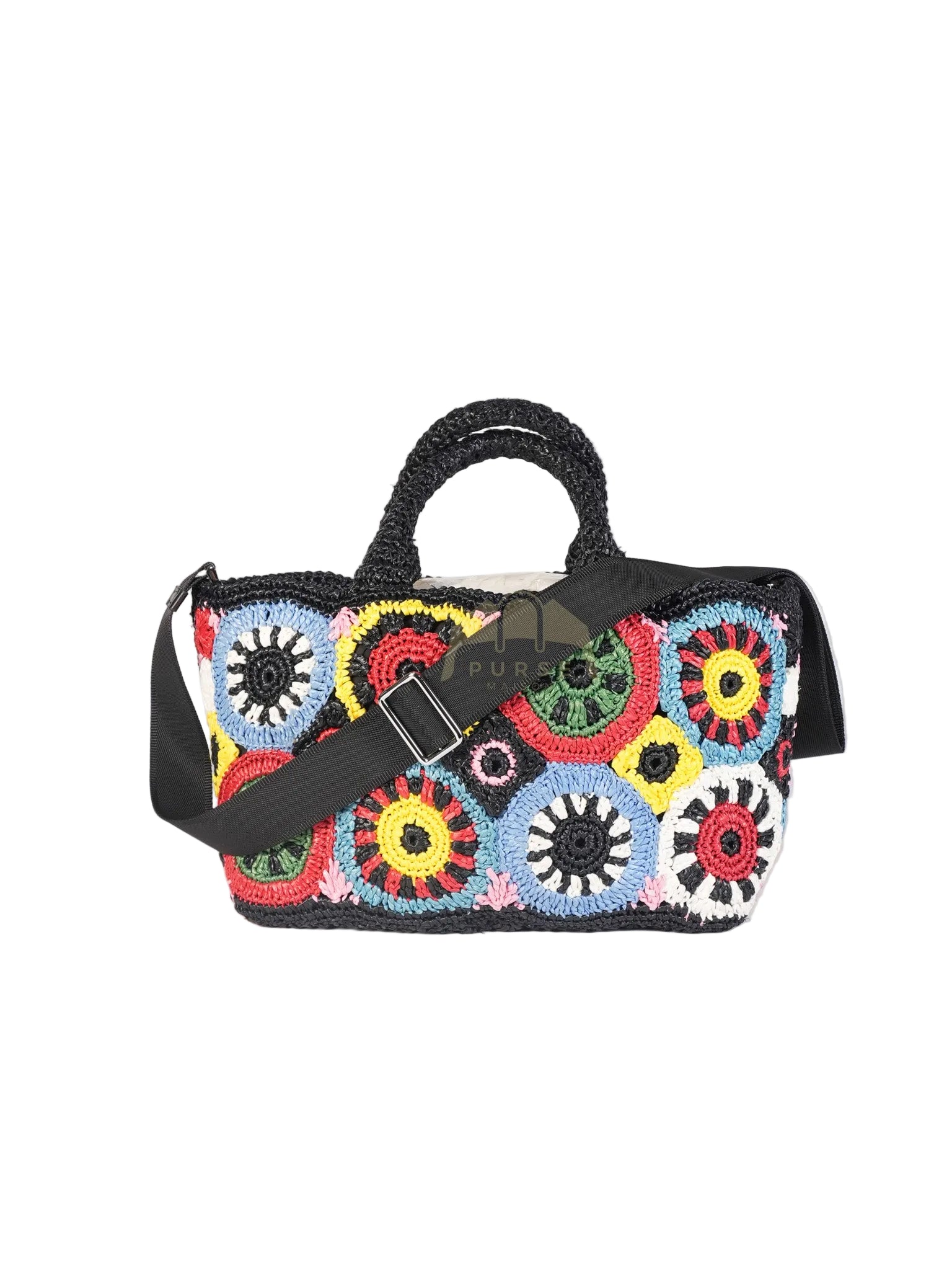Raffia Circle Multicolour Tote Bag | Purse Maison Luxury Bags Shop