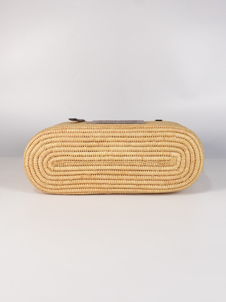 Raffia Ibiza Square Natural Tan Basket Bag | Purse Maison Luxury Bags Shop