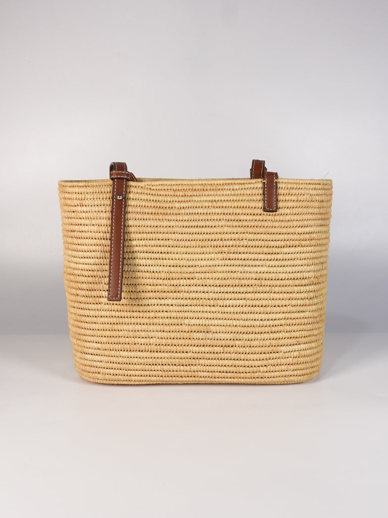 Raffia Ibiza Square Natural Tan Basket Bag | Purse Maison Luxury Bags Shop