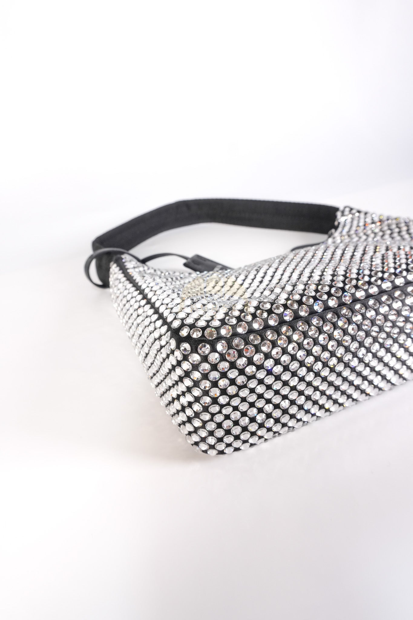 Re-Edition 2000 Black Nylon with Crystals Shoulder Bag | Purse Maison Luxury Bags Shop