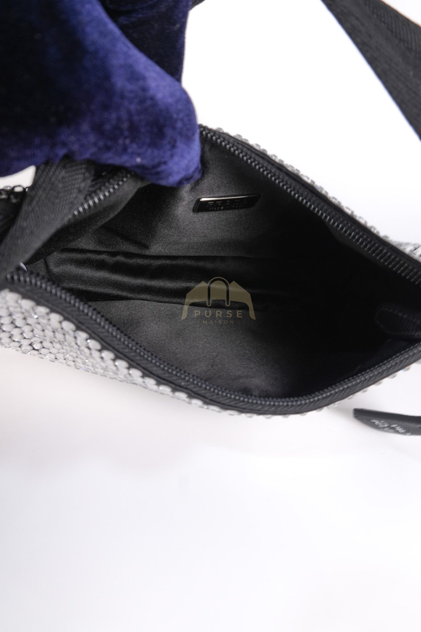 Re-Edition 2000 Black Nylon with Crystals Shoulder Bag | Purse Maison Luxury Bags Shop