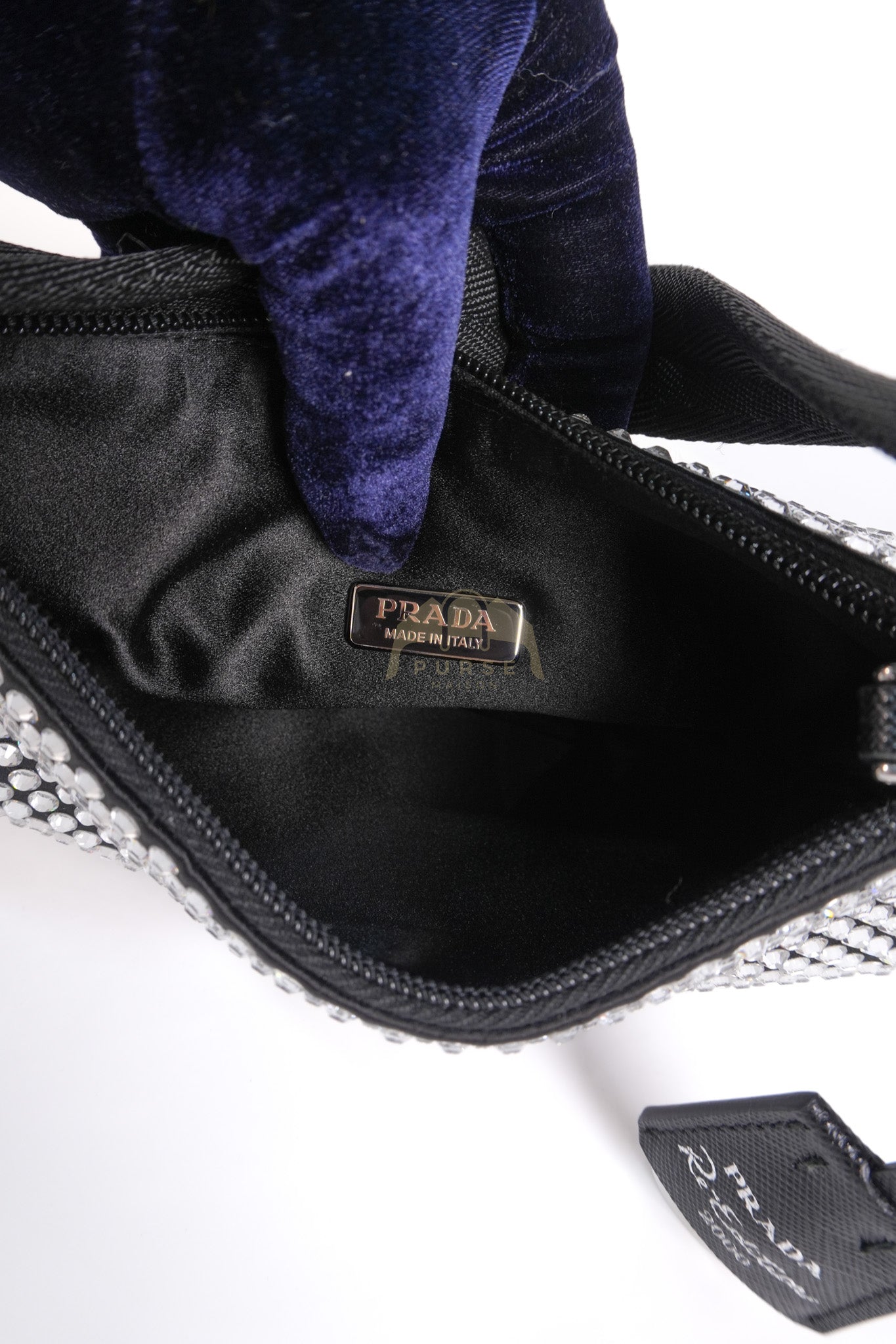 Re-Edition 2000 Black Nylon with Crystals Shoulder Bag | Purse Maison Luxury Bags Shop