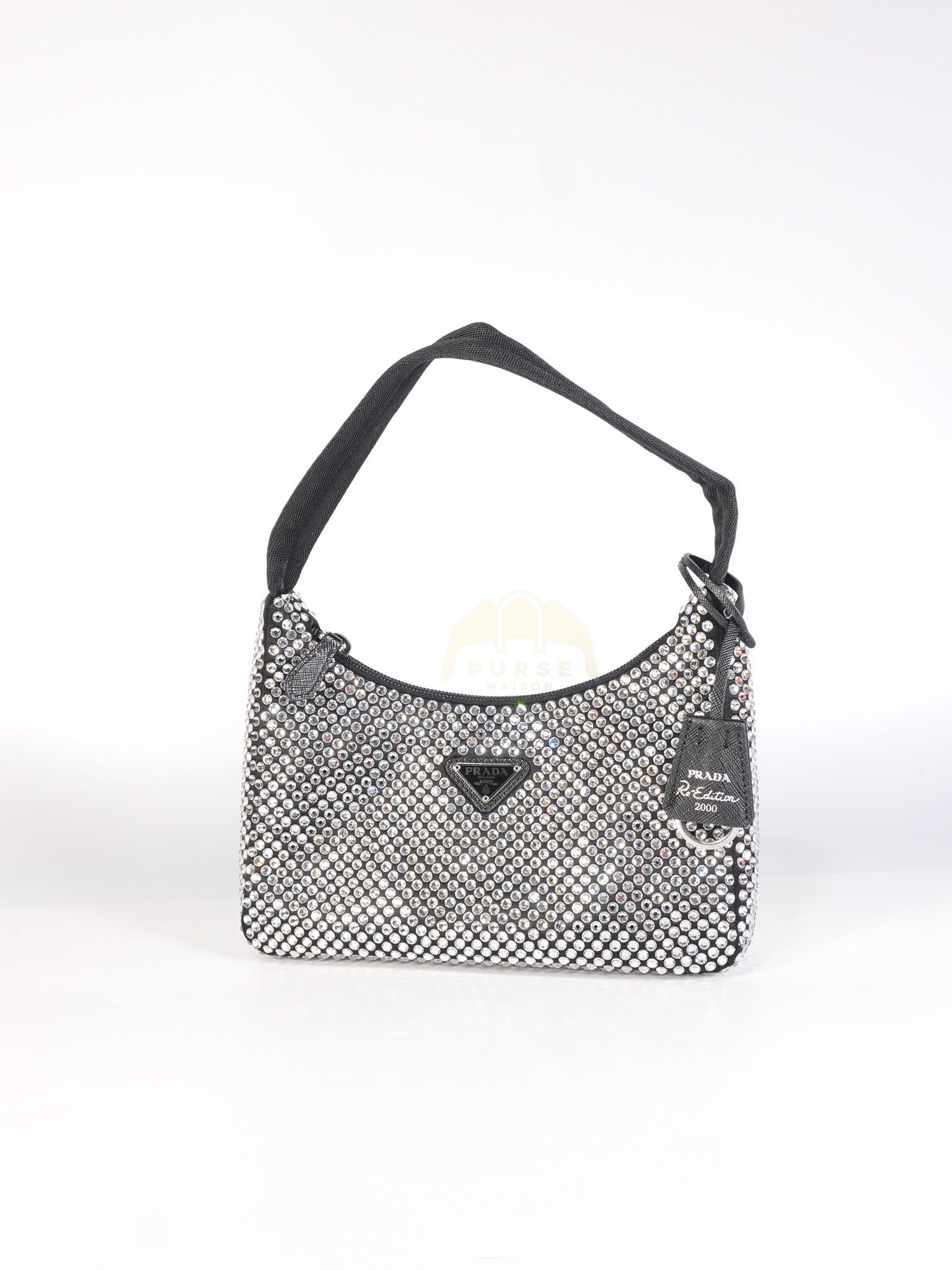 Re-Edition 2000 Black Nylon with Crystals Shoulder Bag | Purse Maison Luxury Bags Shop