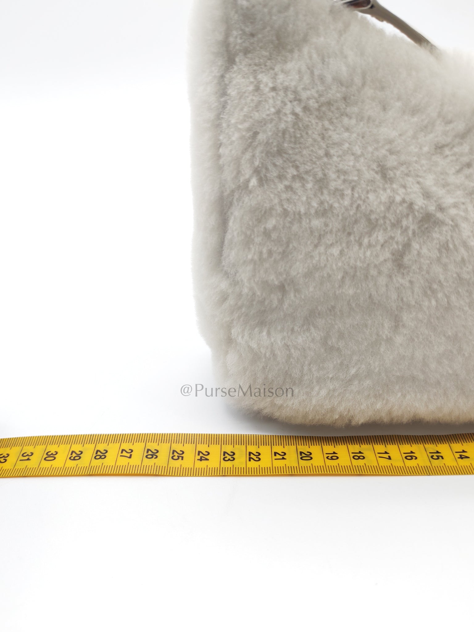 Re-edition 2000 Shearling in Off-White Wool Shoulder Bag | Purse Maison Luxury Bags Shop