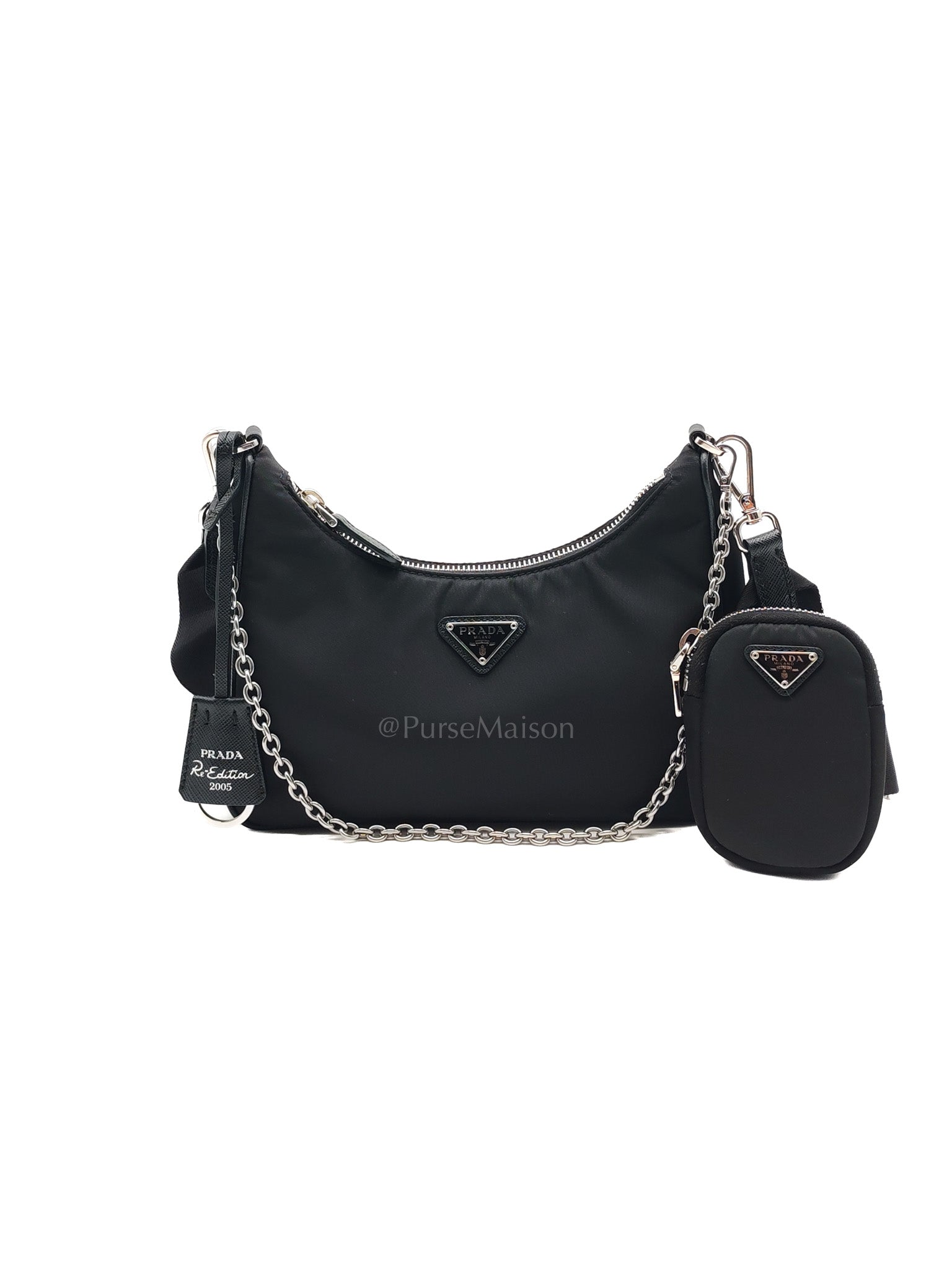 Re-Edition 2005 in Black Nylon Shoulder Bag | Purse Maison Luxury Bags Shop