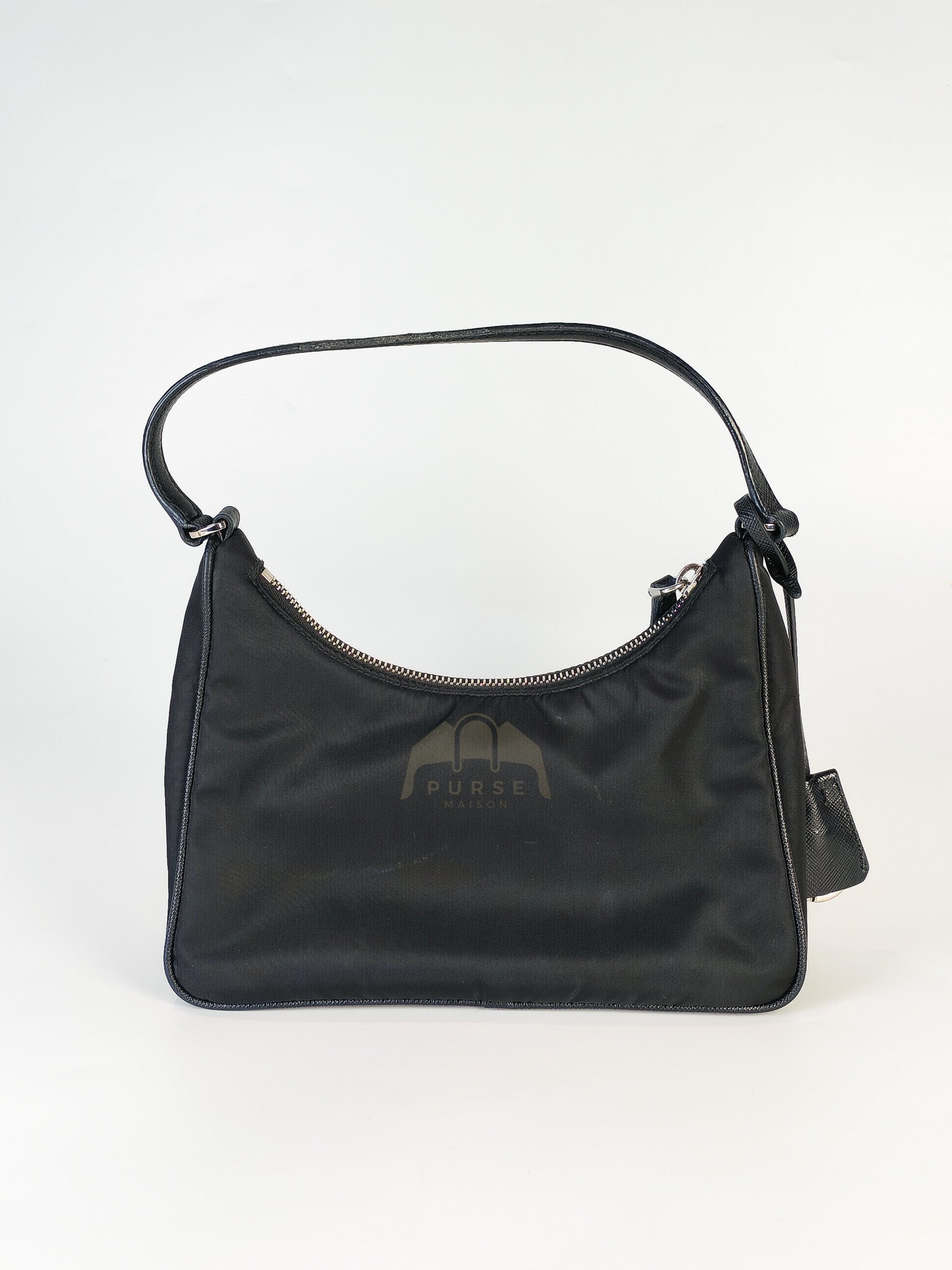 Re-Edition 2005 Shoulder Bag in Black Tessuto Nylon & Silver Hardware | Purse Maison Luxury Bags Shop
