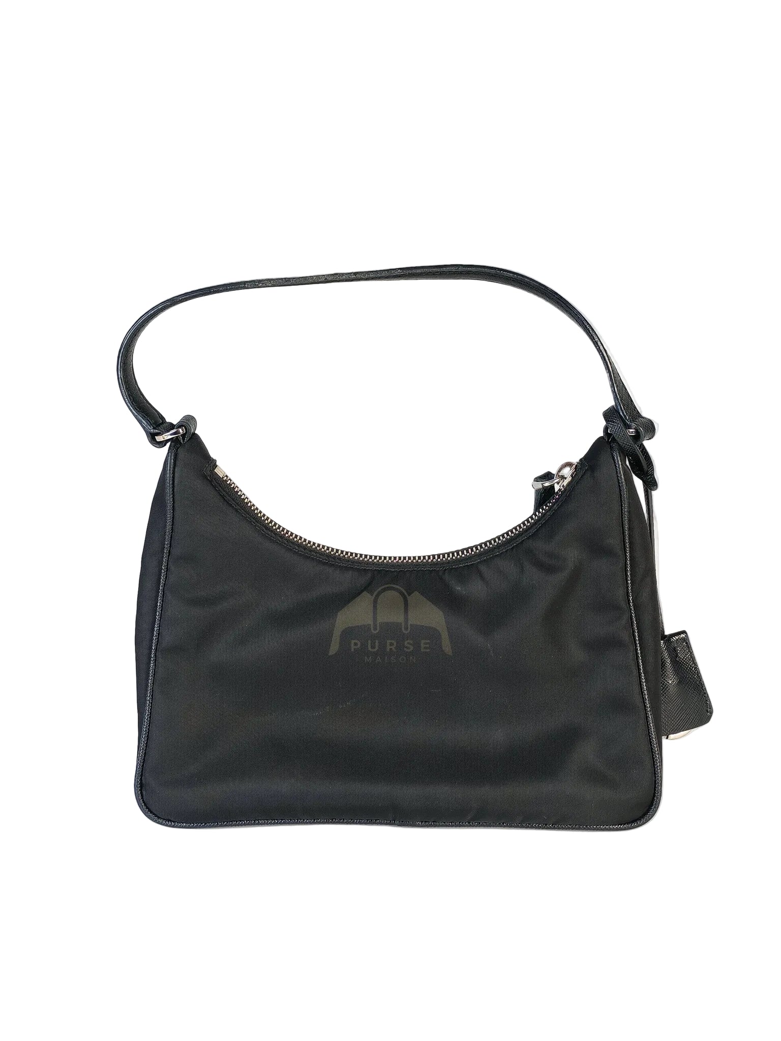 Re-Edition 2005 Shoulder Bag in Black Tessuto Nylon & Silver Hardware | Purse Maison Luxury Bags Shop