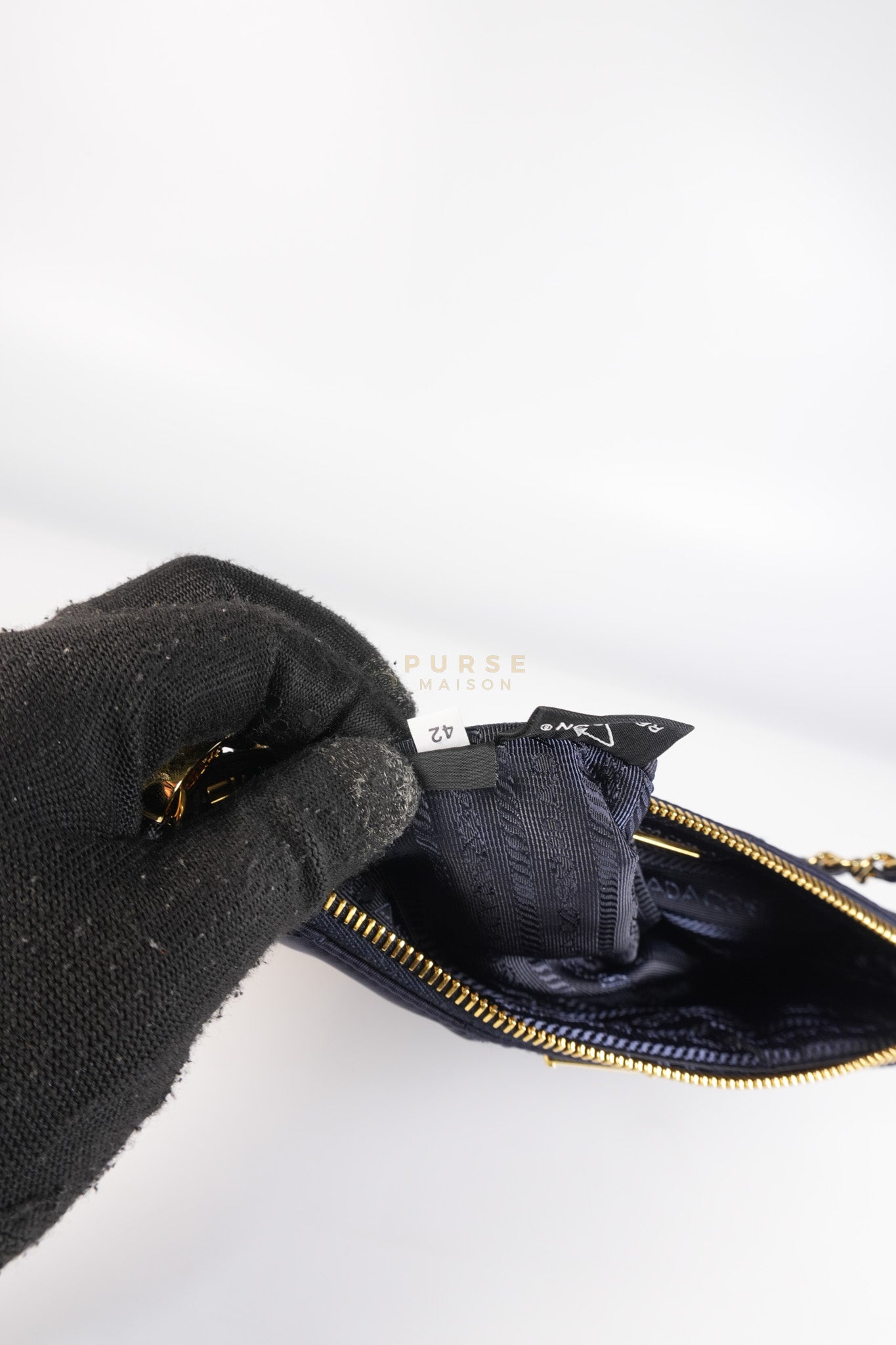 Re-Nylon Black Quilted Chain Pouch | Purse Maison Luxury Bags Shop
