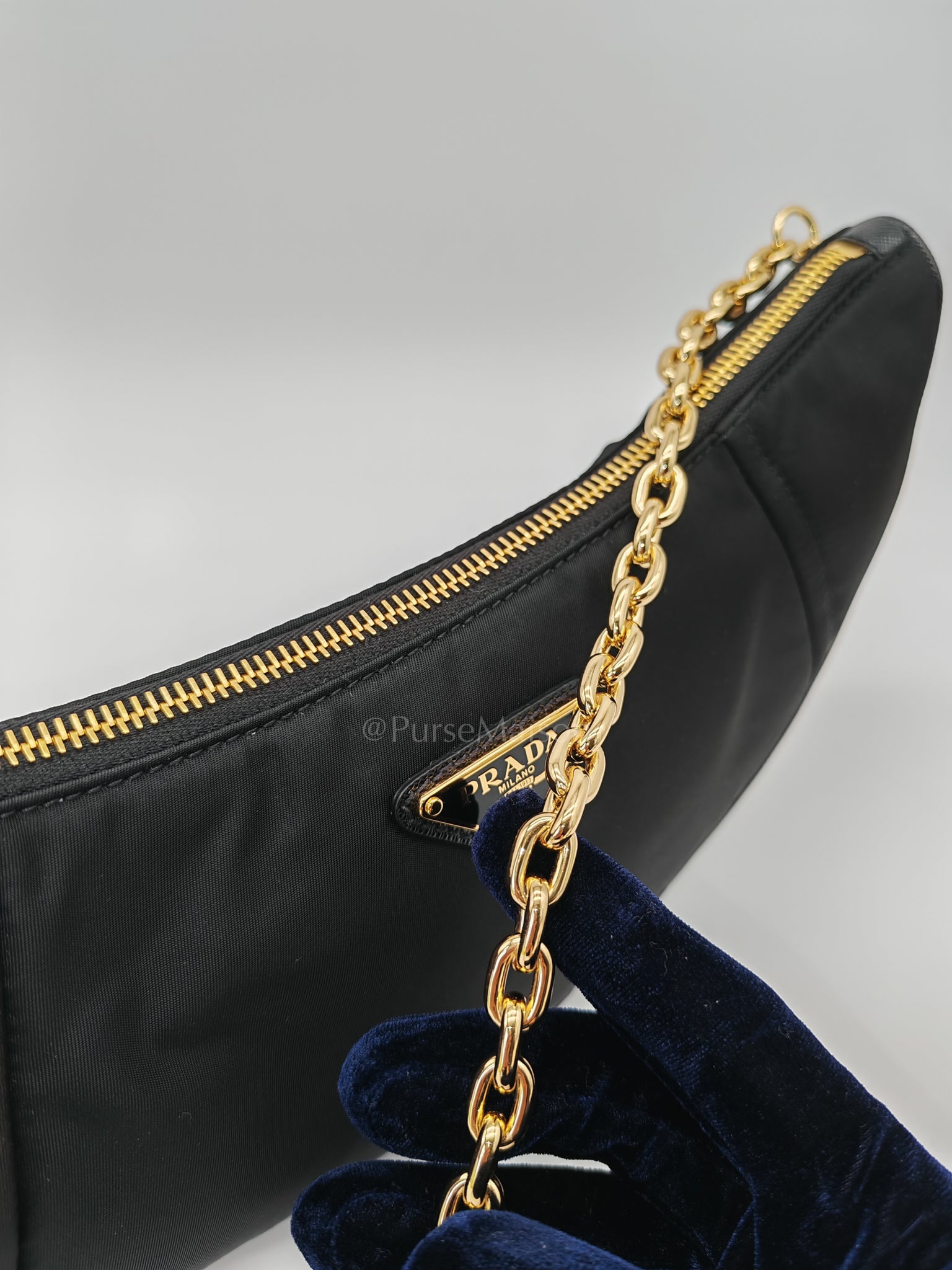 Re-Nylon Demi Lune Bandoliera Crossbody Bag | Purse Maison Luxury Bags Shop