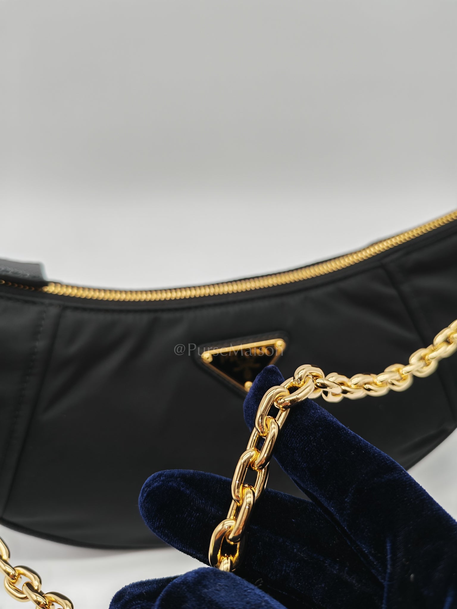 Re-Nylon Demi Lune Bandoliera Crossbody Bag | Purse Maison Luxury Bags Shop