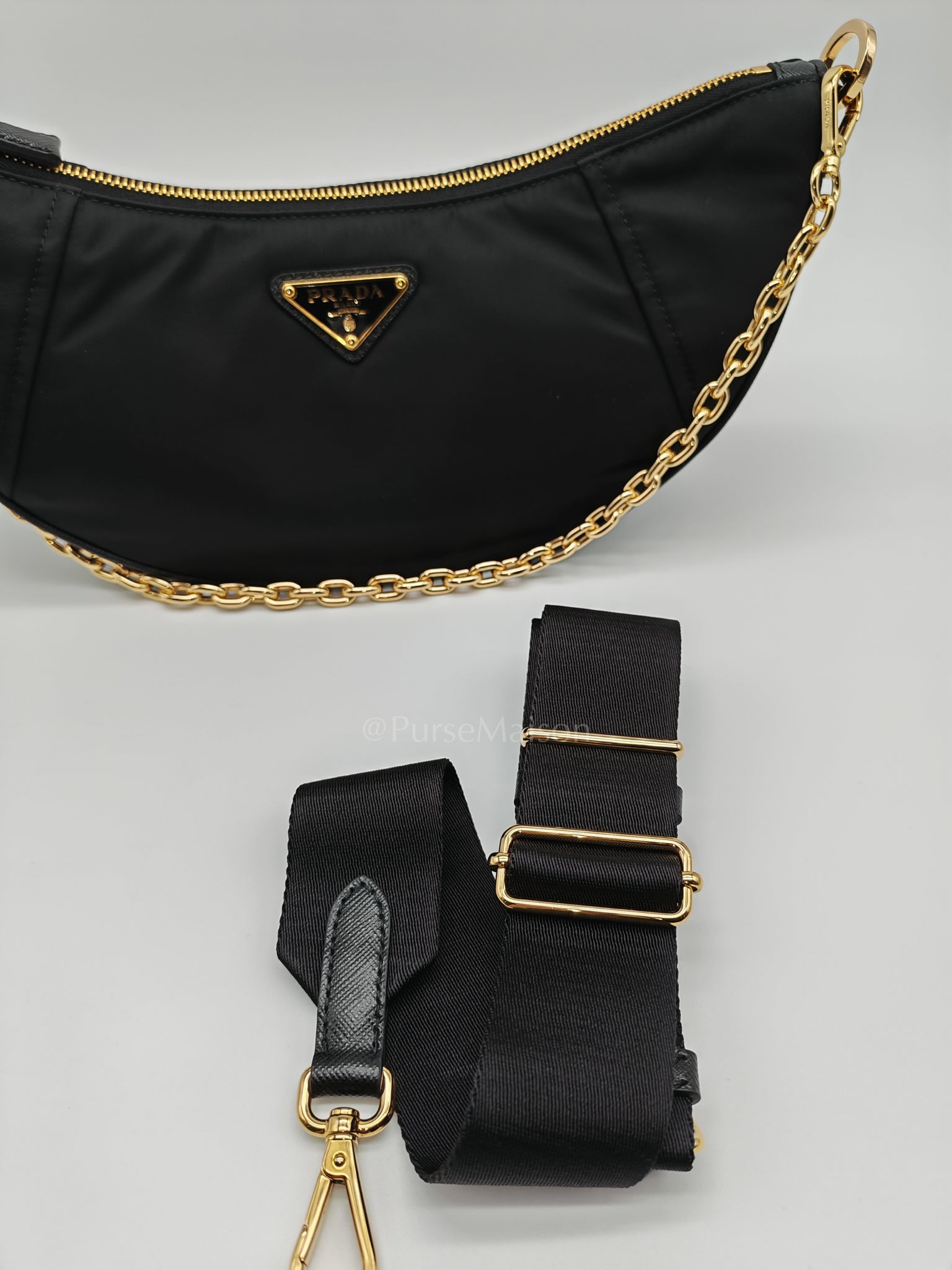 Re-Nylon Demi Lune Bandoliera Crossbody Bag | Purse Maison Luxury Bags Shop