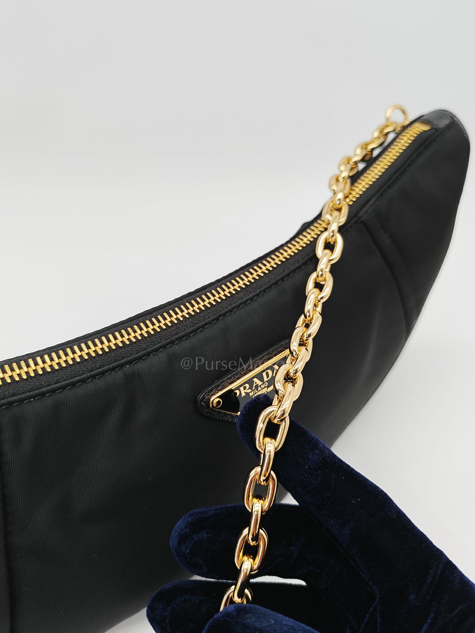 Re-Nylon Demi Lune Bandoliera Crossbody Bag | Purse Maison Luxury Bags Shop