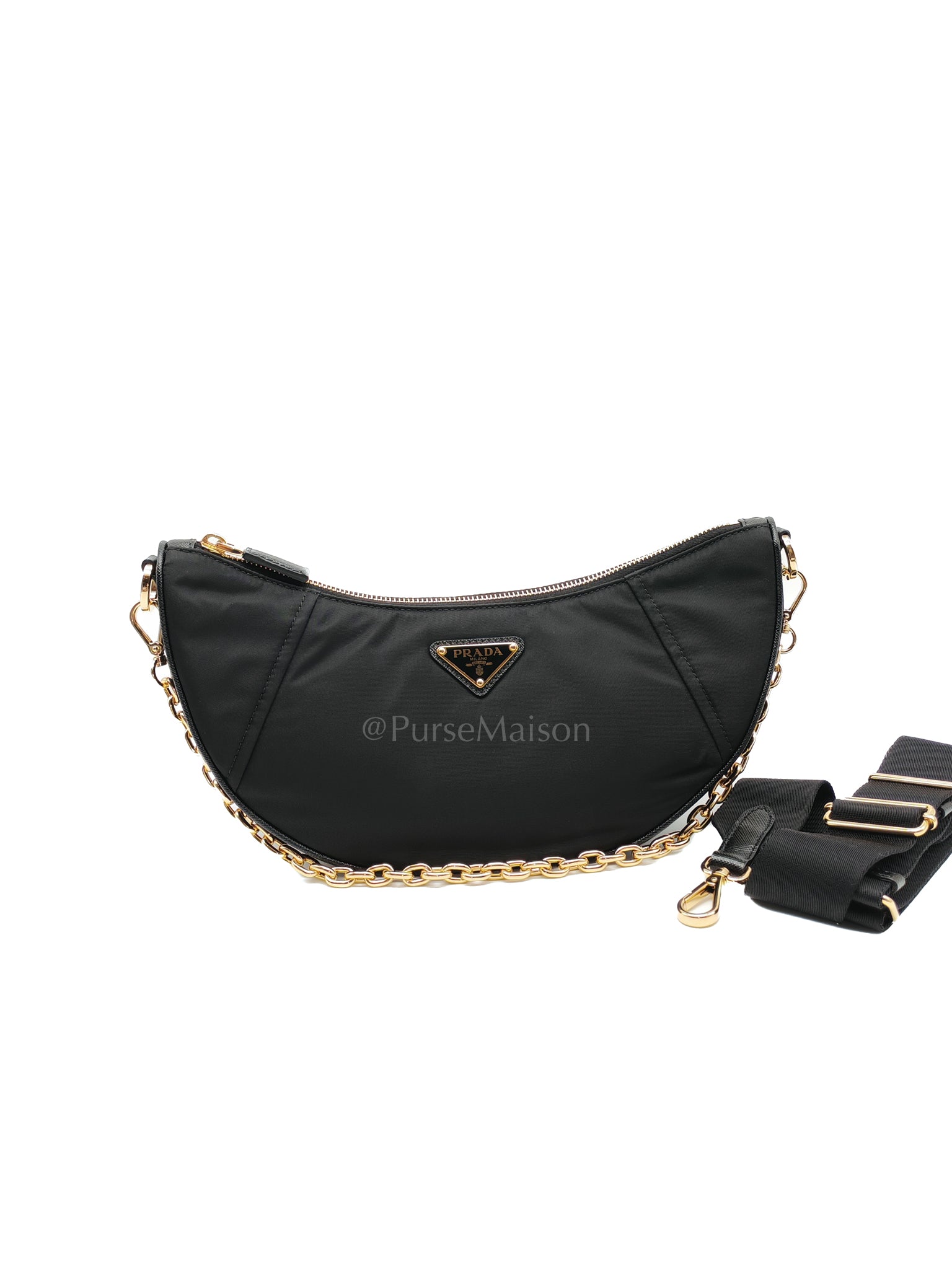 Re-Nylon Demi Lune Bandoliera Crossbody Bag | Purse Maison Luxury Bags Shop