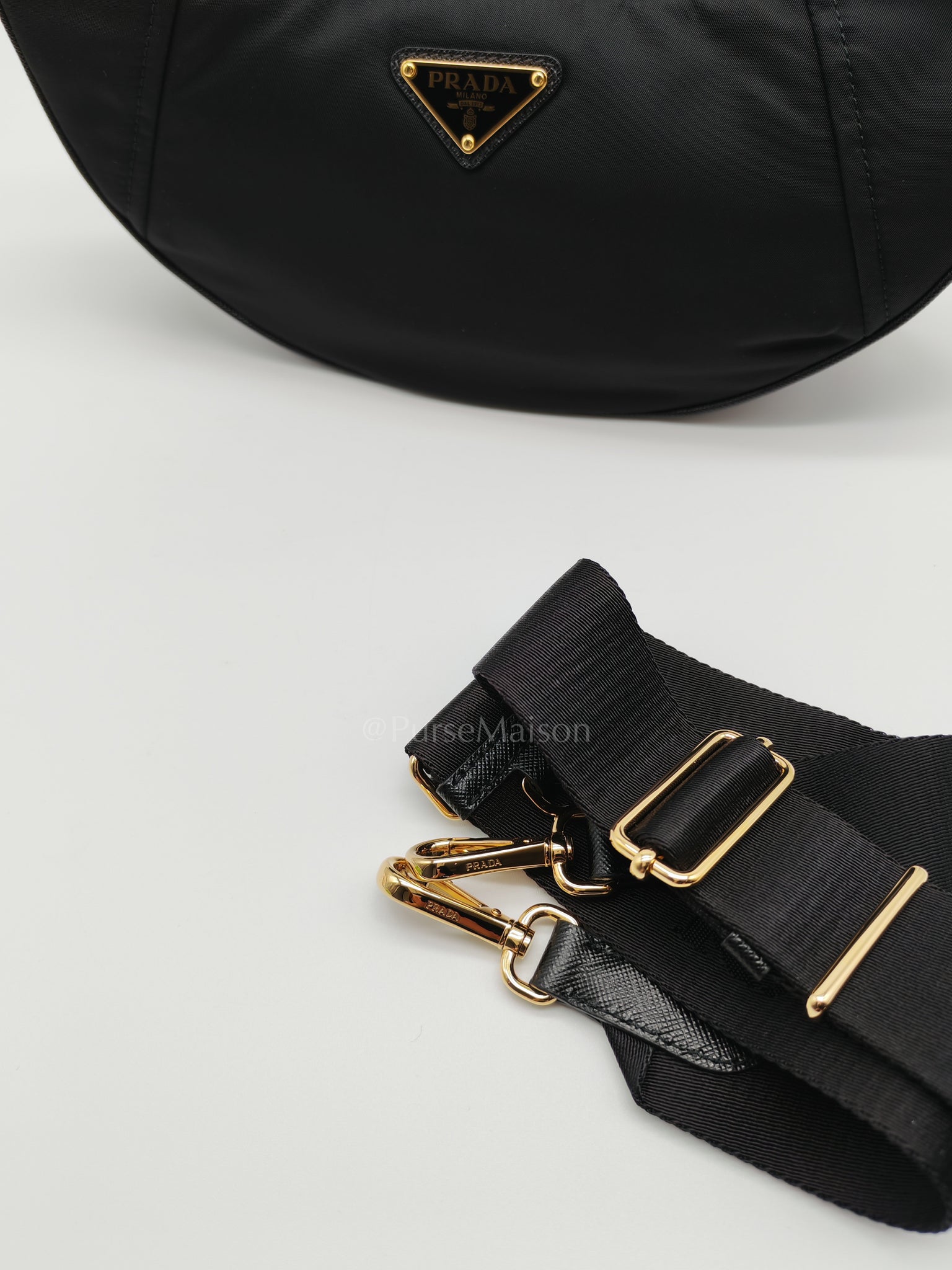 Re-Nylon Demi Lune Bandoliera Crossbody Bag | Purse Maison Luxury Bags Shop