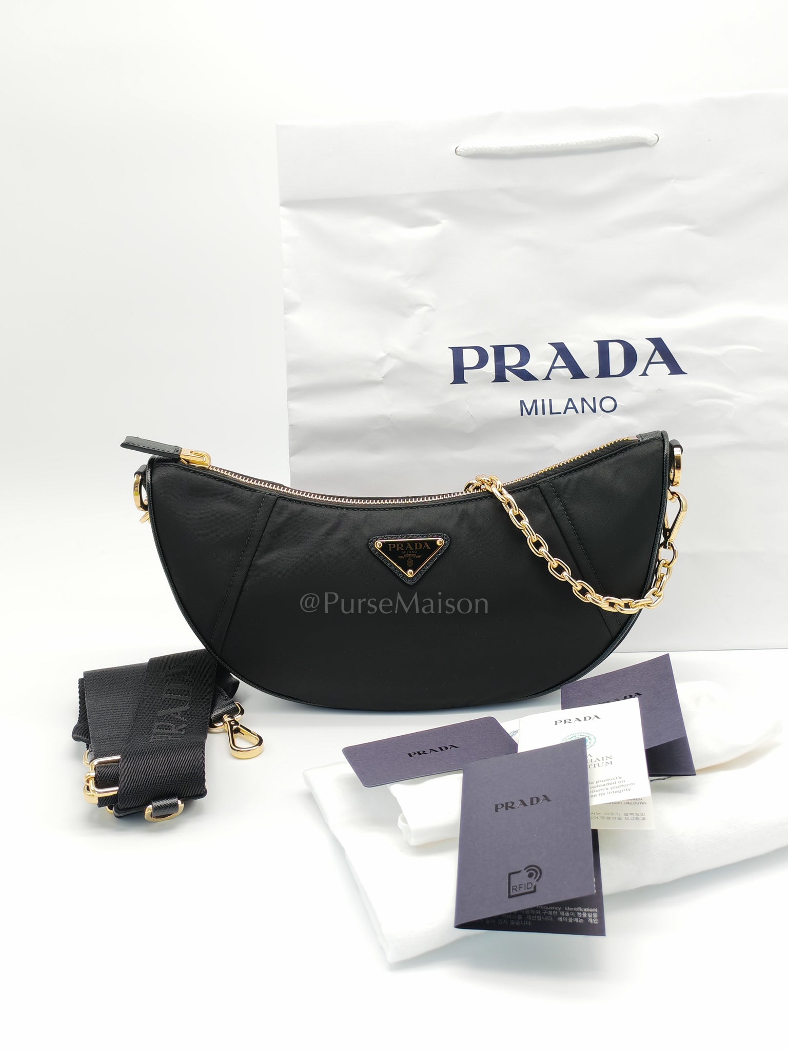 Re-Nylon Demi Lune Bandoliera Crossbody Bag | Purse Maison Luxury Bags Shop