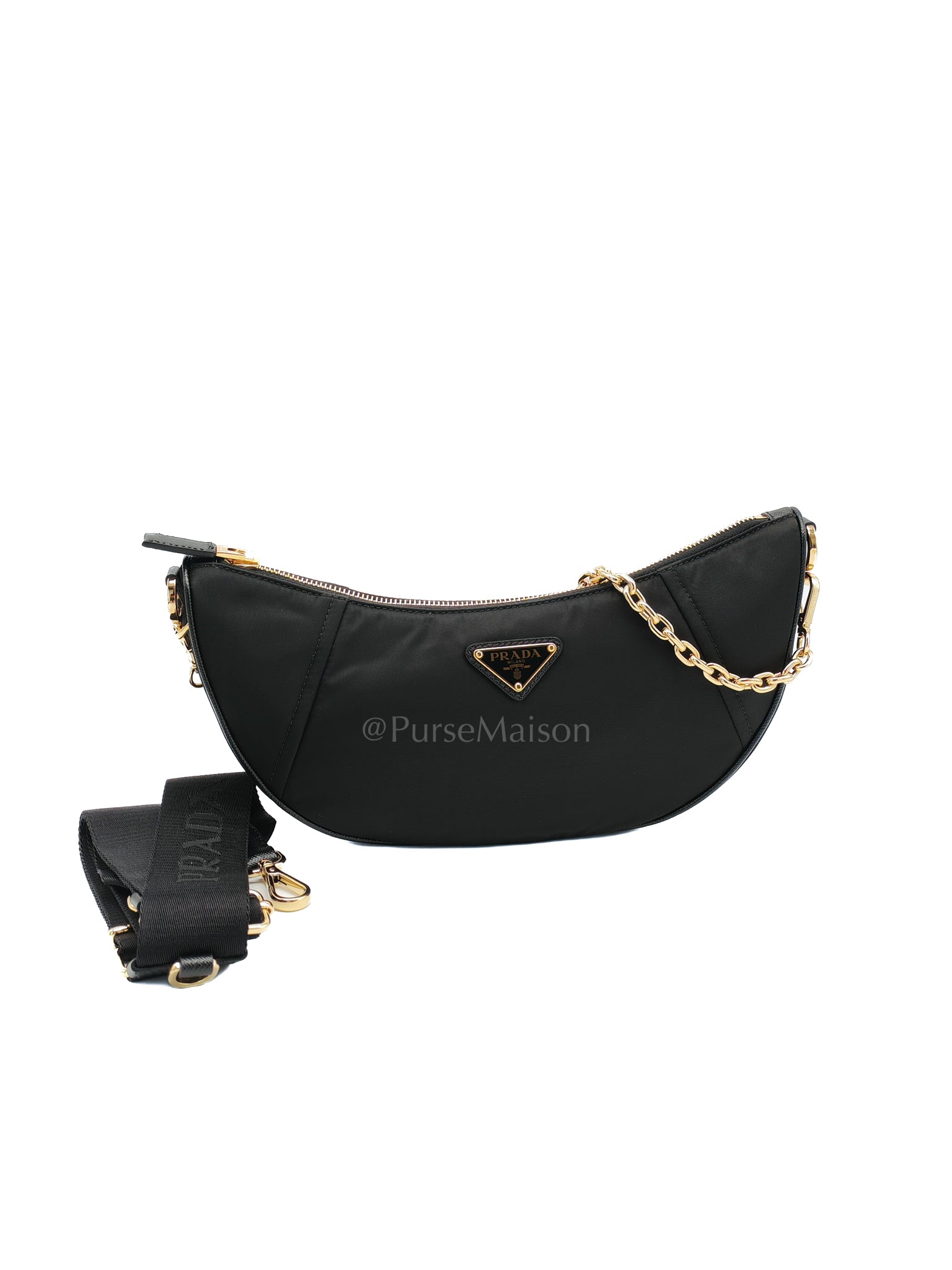 Re-Nylon Demi Lune Bandoliera Crossbody Bag | Purse Maison Luxury Bags Shop