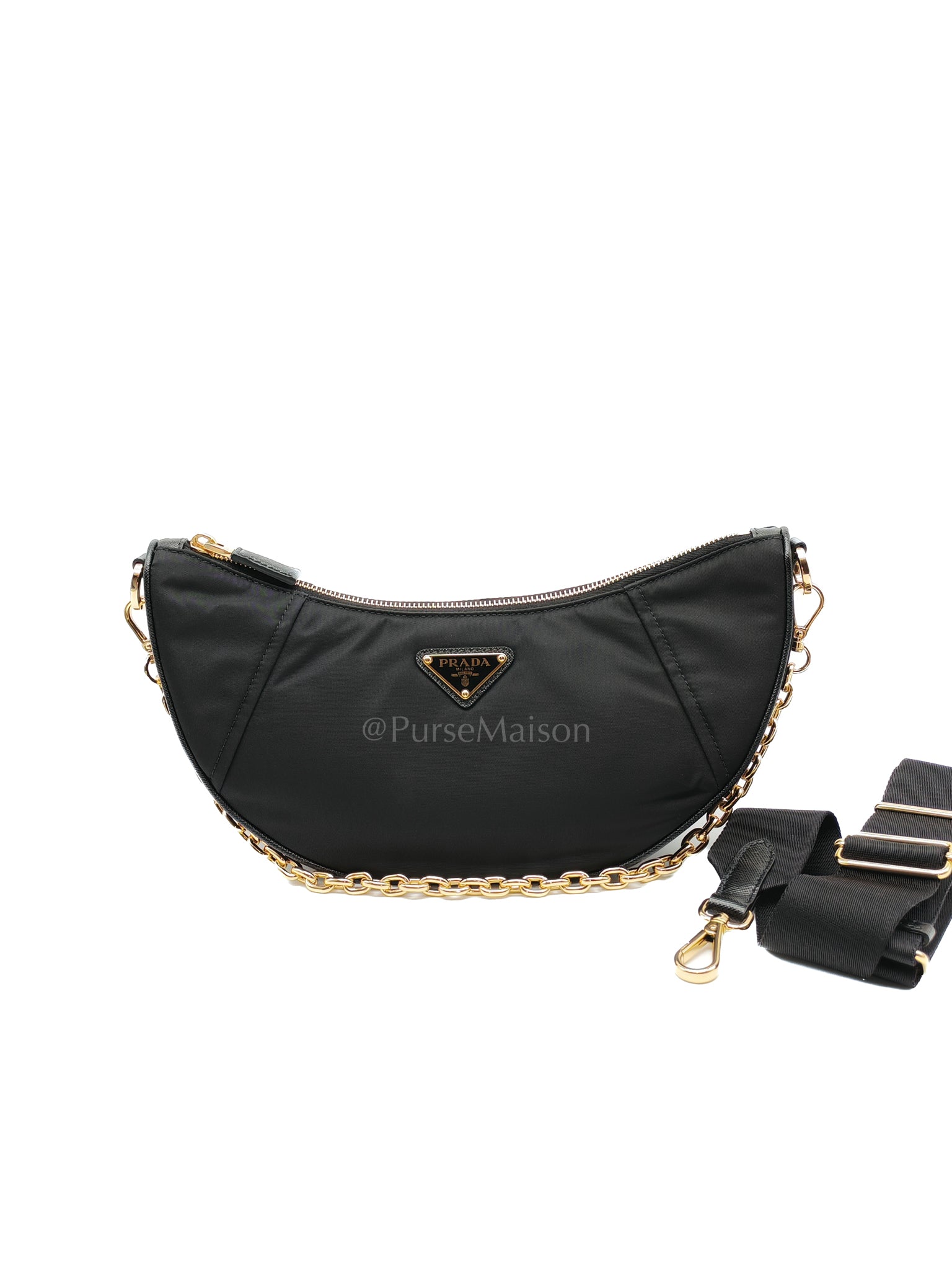 Re-Nylon Demi Lune Bandoliera Crossbody Bag | Purse Maison Luxury Bags Shop