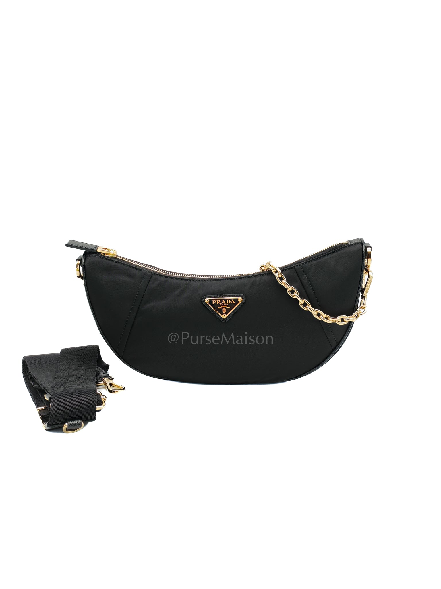 Re-Nylon Demi Lune Bandoliera Crossbody Bag | Purse Maison Luxury Bags Shop