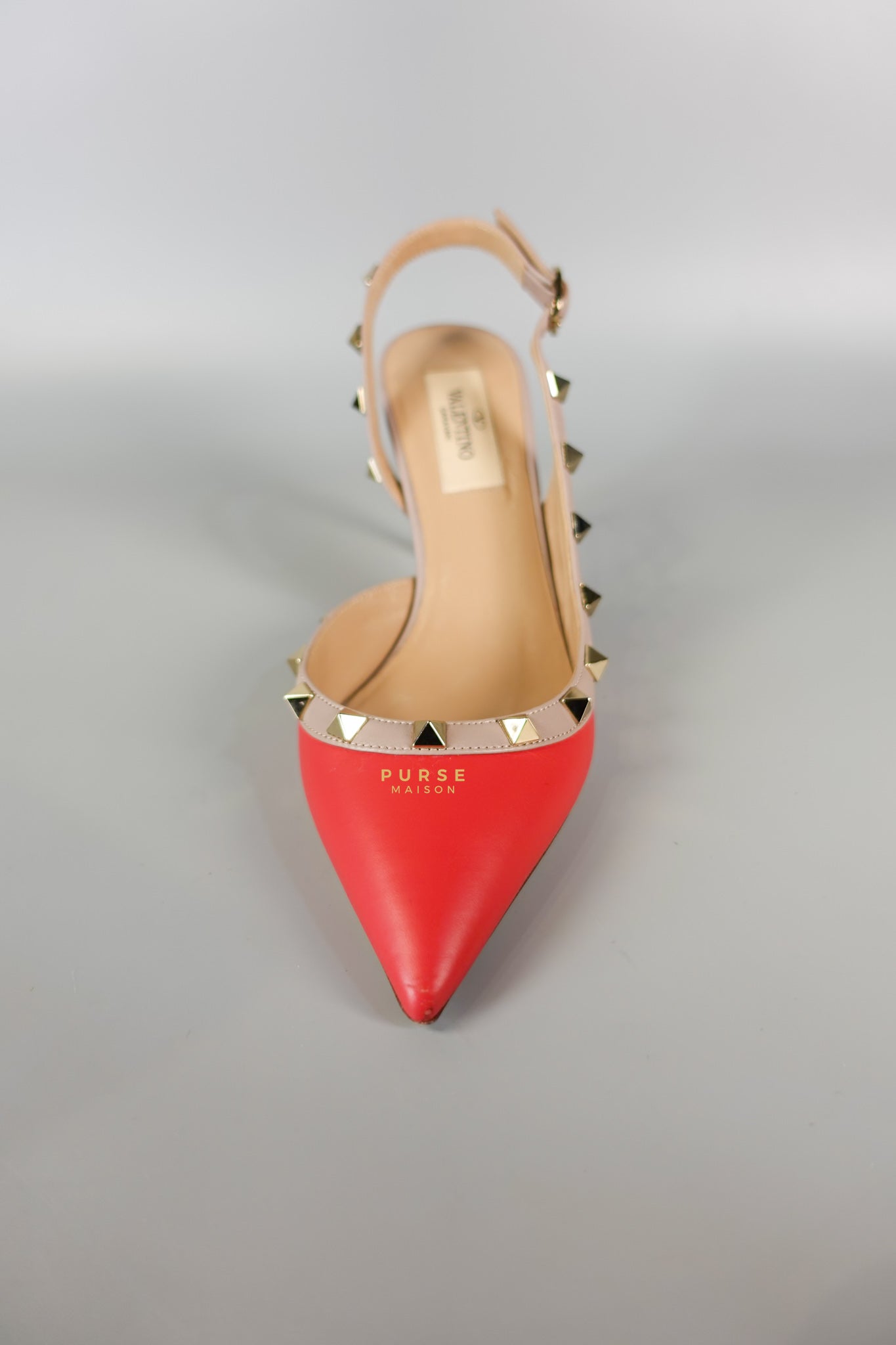 Red Leather Rockstud Slingback Pumps (Size 36EU 22.7cm) | Purse Maison Luxury Bags Shop