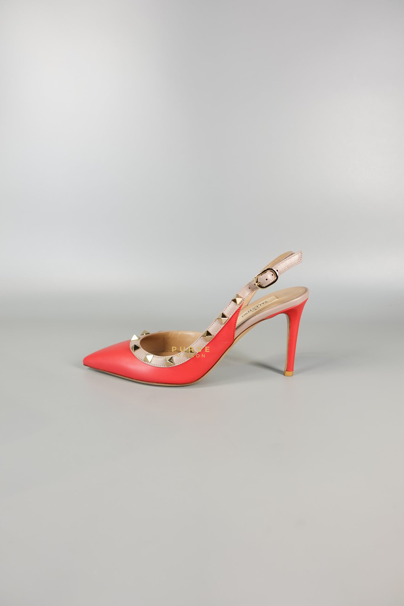 Red Leather Rockstud Slingback Pumps (Size 36EU 22.7cm) | Purse Maison Luxury Bags Shop