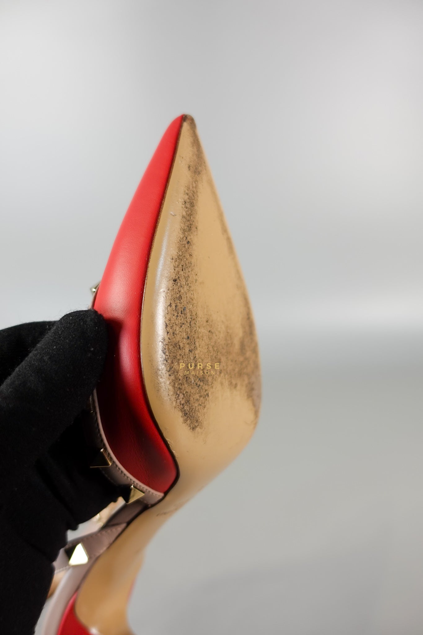 Red Leather Rockstud Slingback Pumps (Size 36EU 22.7cm) | Purse Maison Luxury Bags Shop