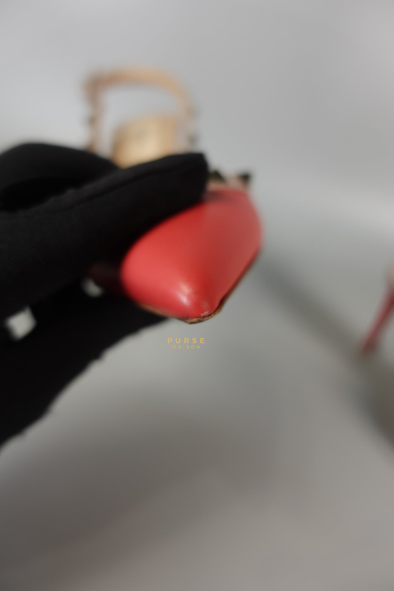 Red Leather Rockstud Slingback Pumps (Size 36EU 22.7cm) | Purse Maison Luxury Bags Shop