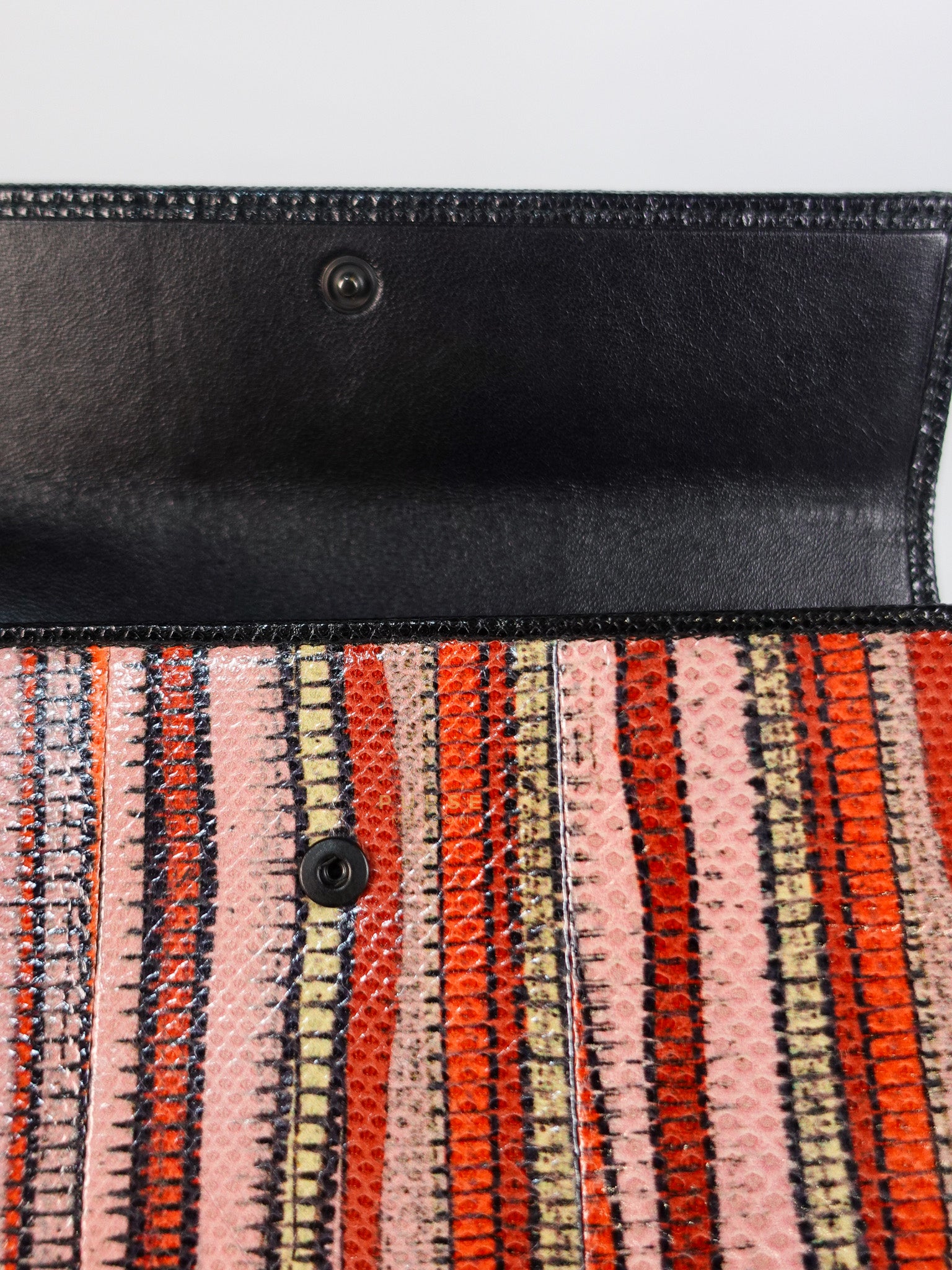 Red Multicolor Karung Flap Long Wallet | Purse Maison Luxury Bags Shop