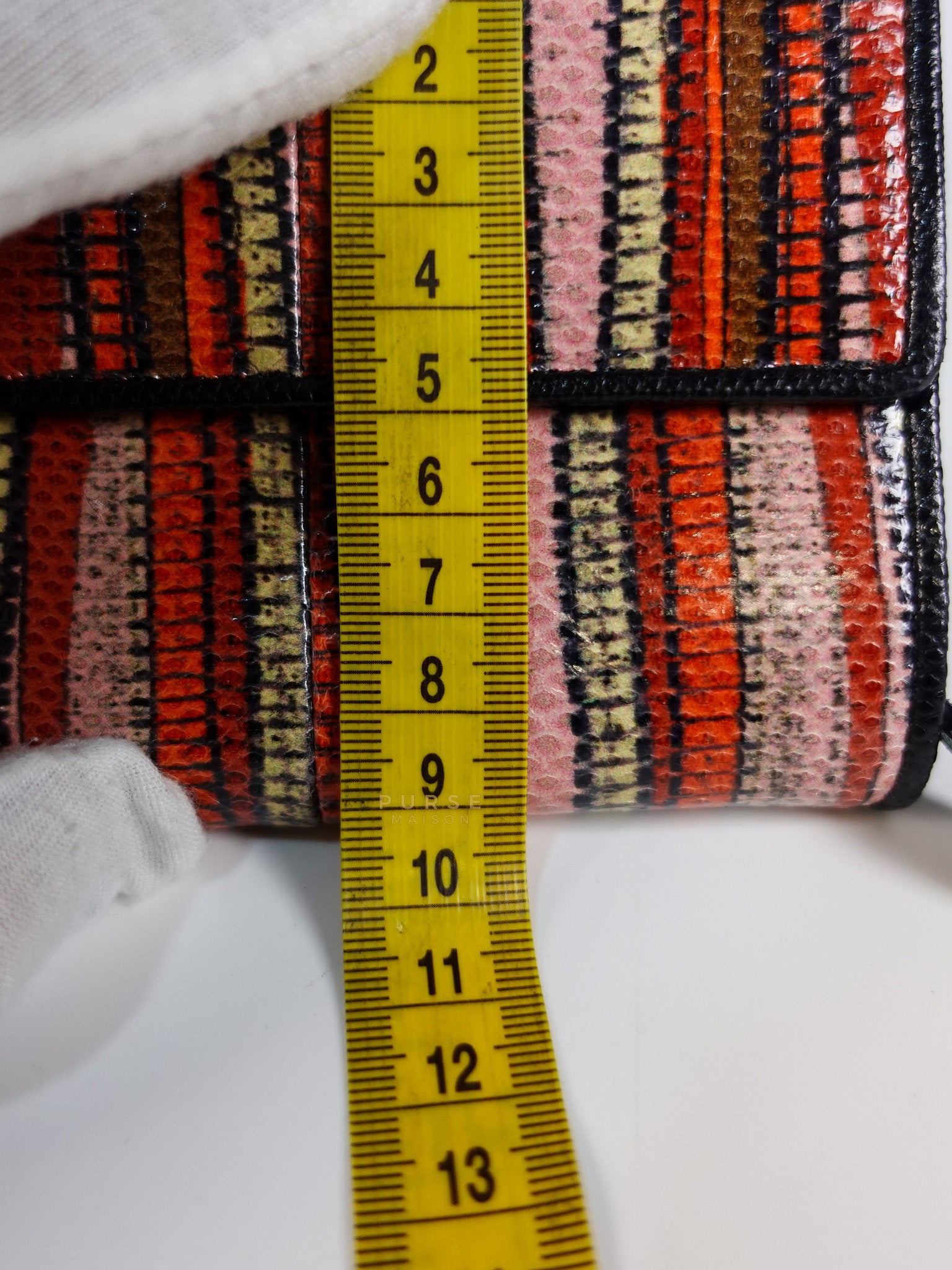 Red Multicolor Karung Flap Long Wallet | Purse Maison Luxury Bags Shop