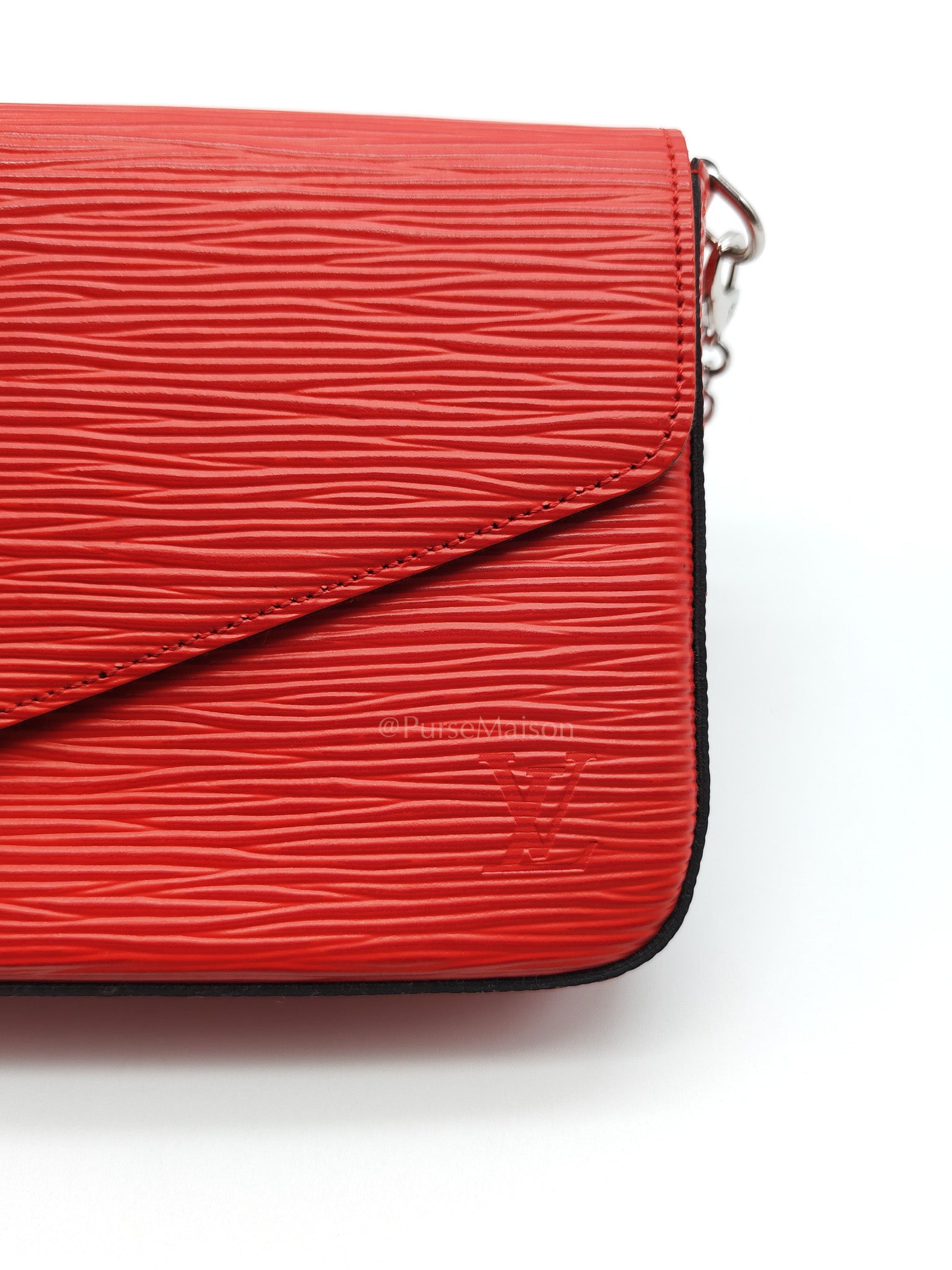 Felicie GM in Red Epi Leather Silver Hardware (Date code: TJ0117)