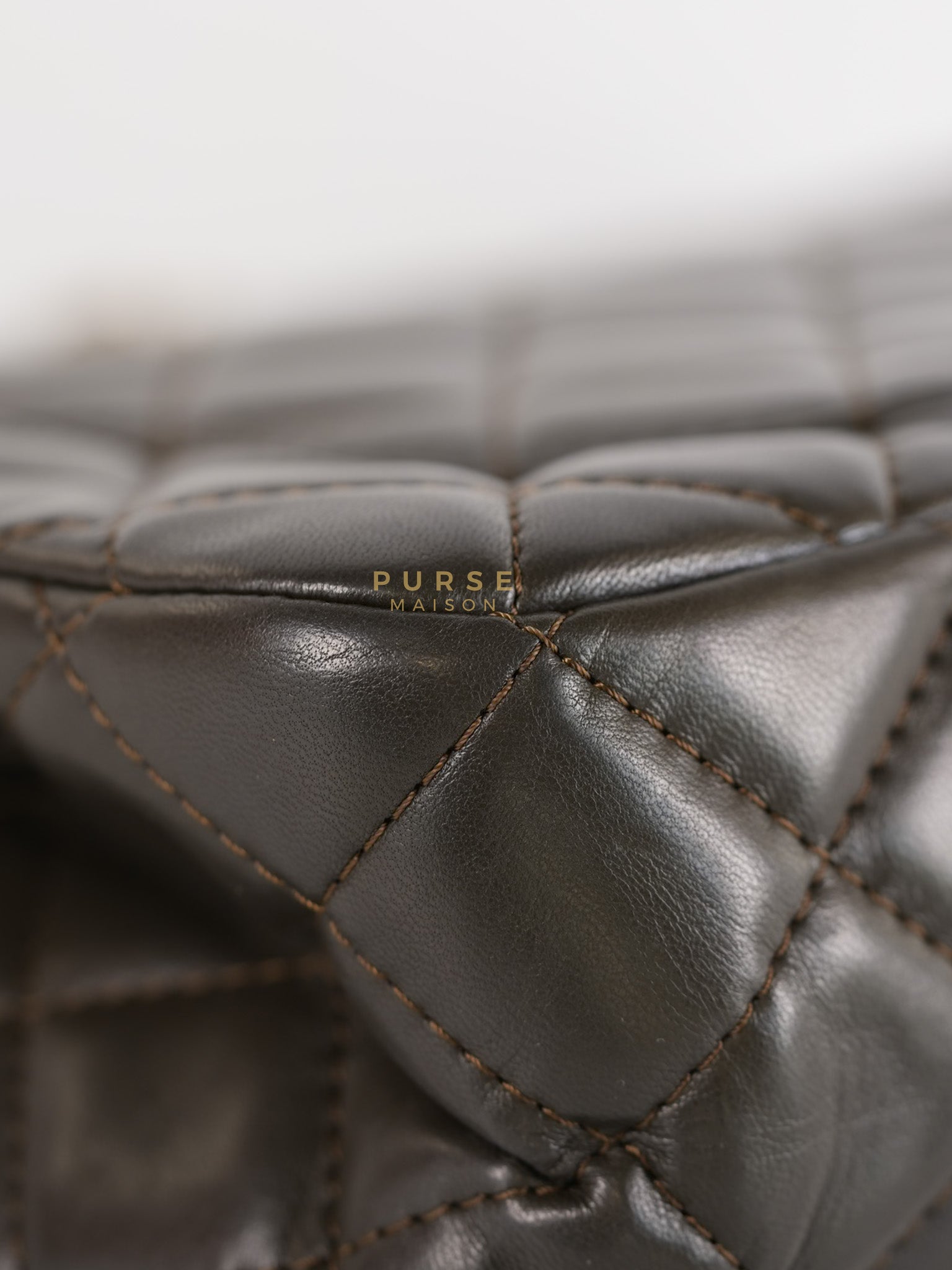 Reissue 2.55 Jumbo Bag in Charcoal Green Lambskin Leather & Gold Hardware Series 13 | Purse Maison Luxury Bags Shop