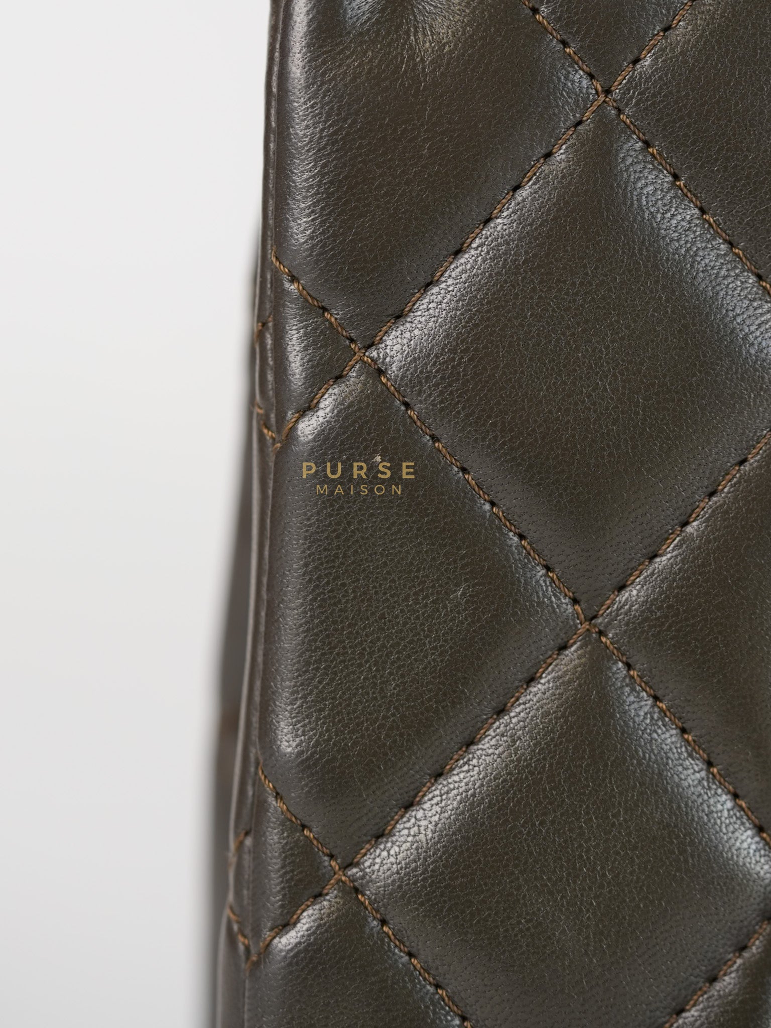 Reissue 2.55 Jumbo Bag in Charcoal Green Lambskin Leather & Gold Hardware Series 13 | Purse Maison Luxury Bags Shop