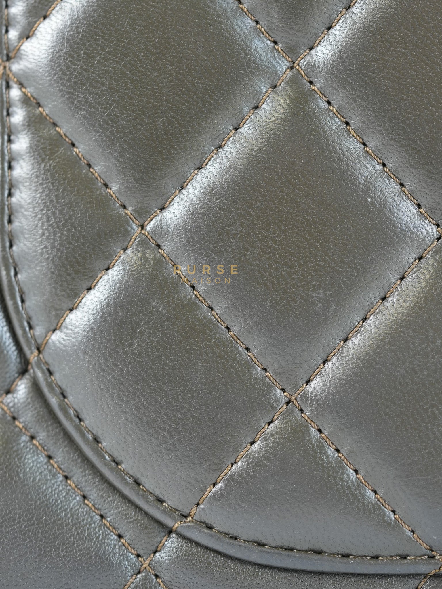 Reissue 2.55 Jumbo Bag in Charcoal Green Lambskin Leather & Gold Hardware Series 13 | Purse Maison Luxury Bags Shop