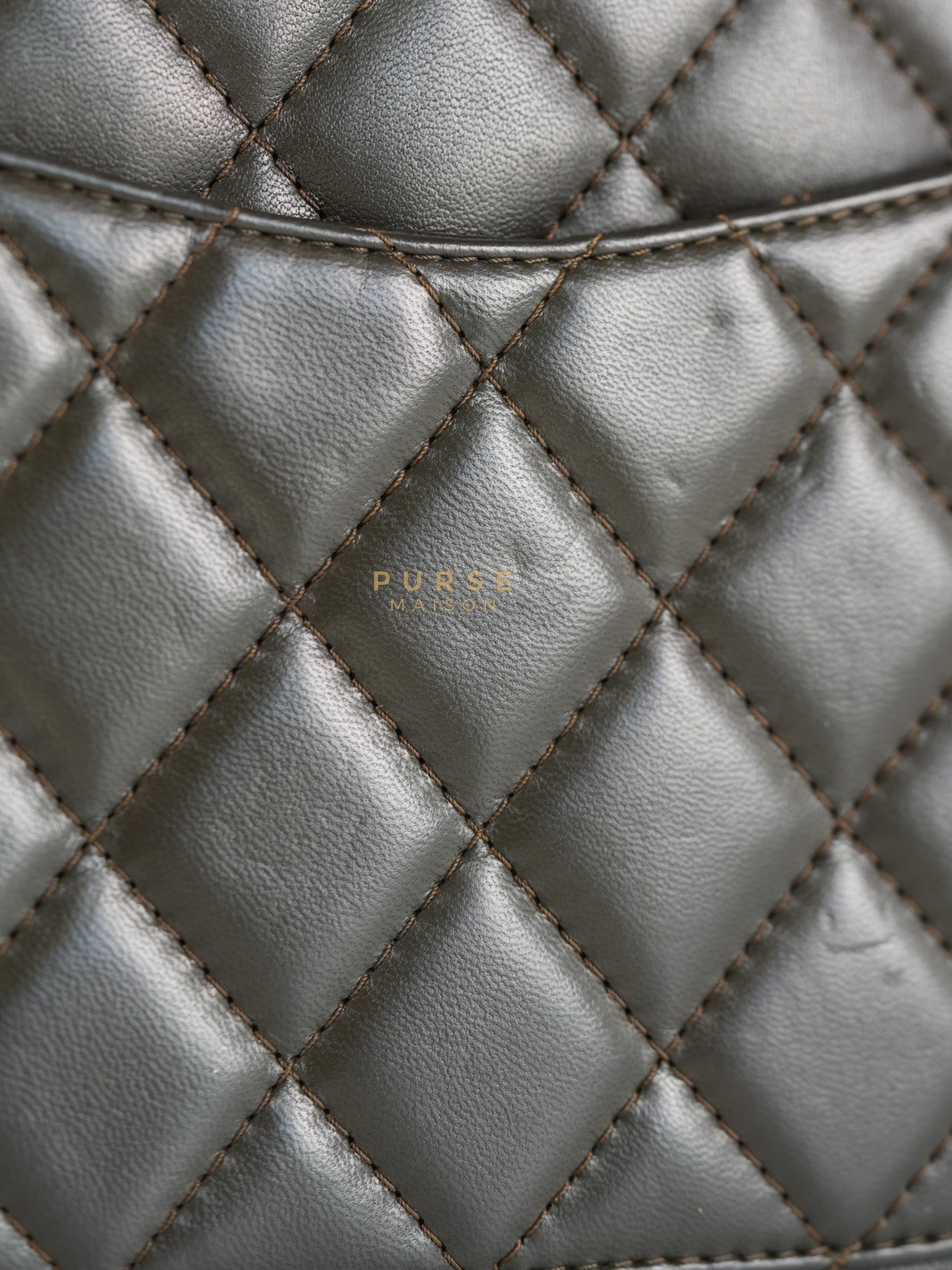 Reissue 2.55 Jumbo Bag in Charcoal Green Lambskin Leather & Gold Hardware Series 13 | Purse Maison Luxury Bags Shop