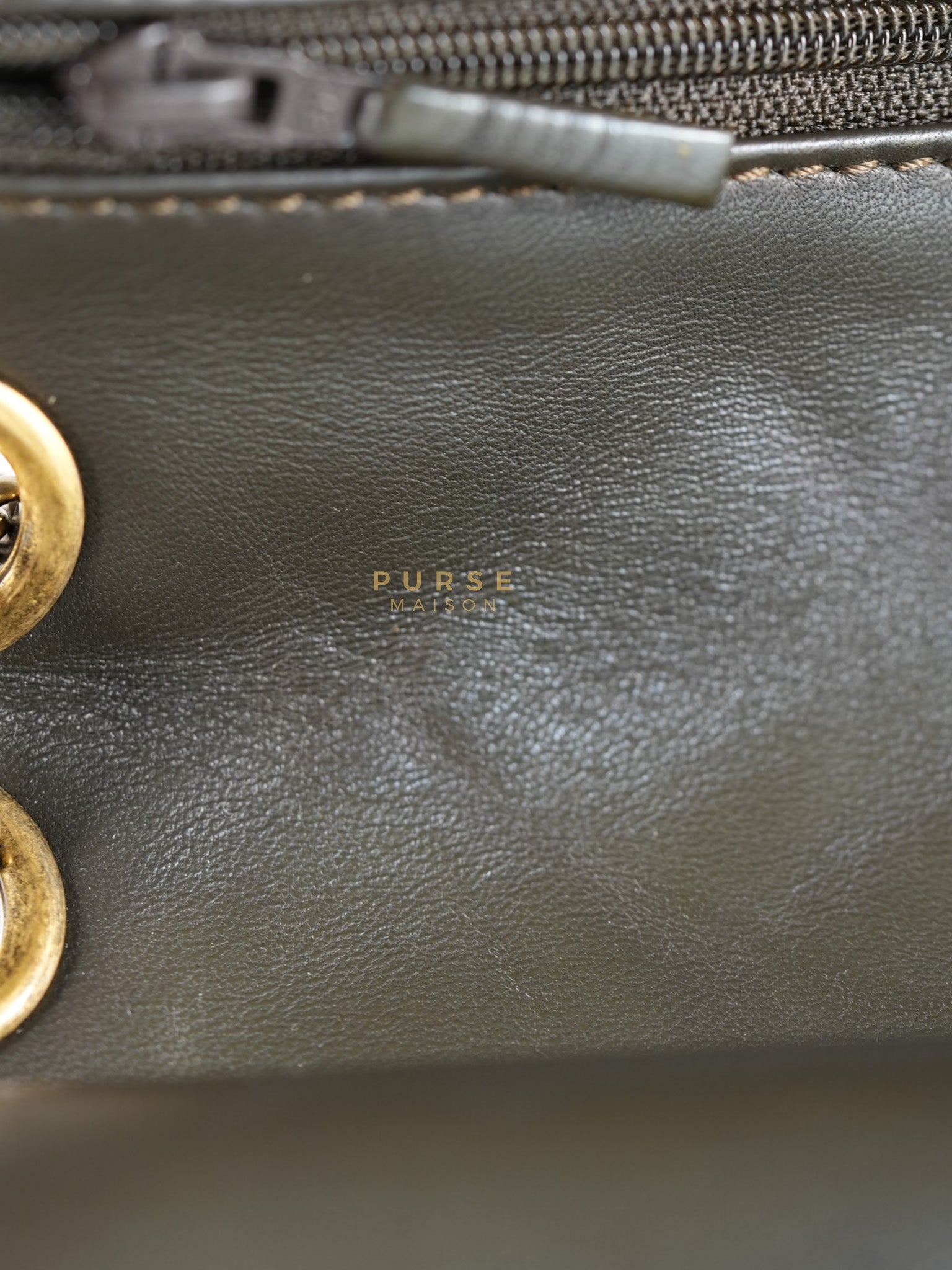 Reissue 2.55 Jumbo Bag in Charcoal Green Lambskin Leather & Gold Hardware Series 13 | Purse Maison Luxury Bags Shop