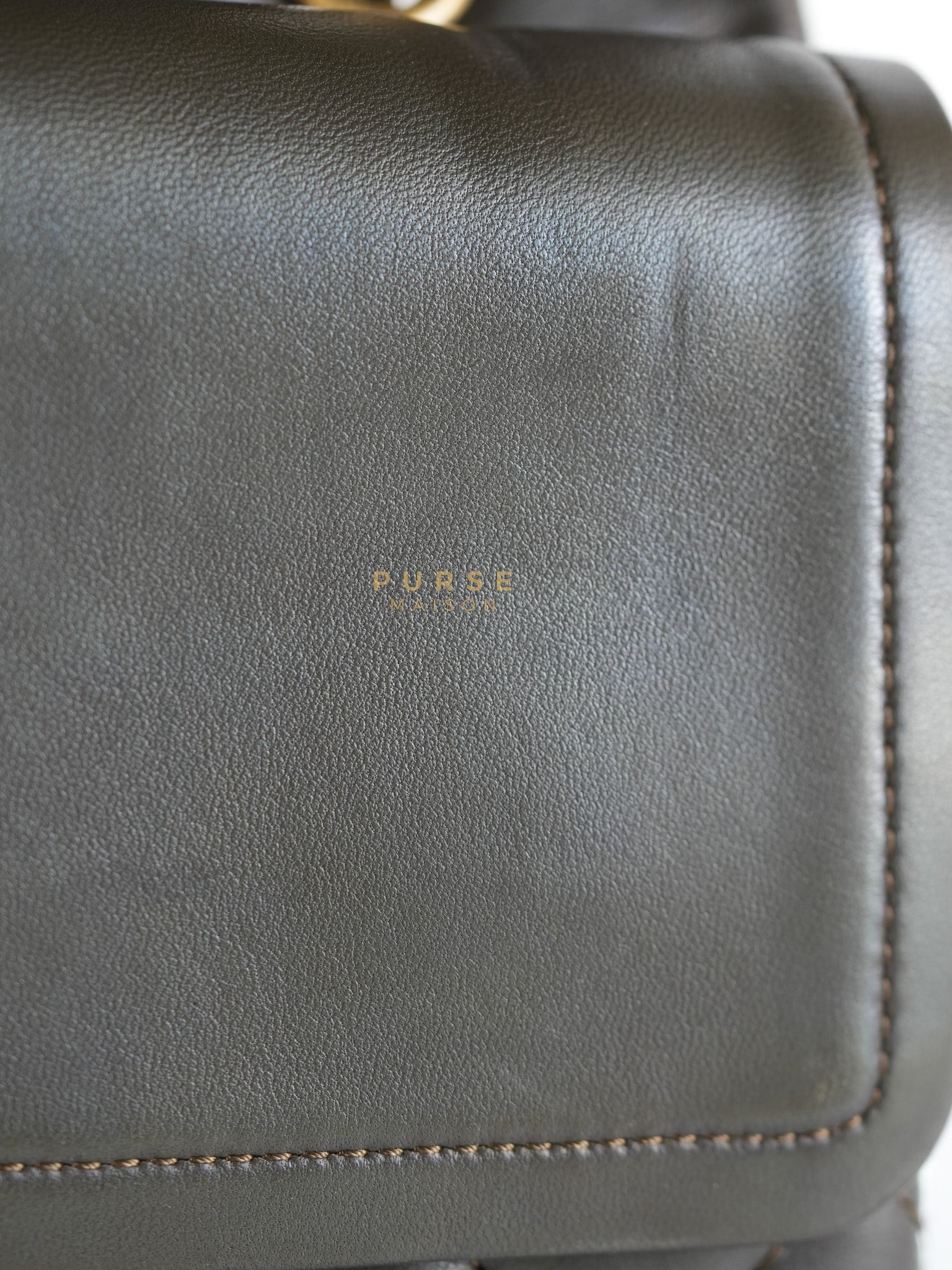 Reissue 2.55 Jumbo Bag in Charcoal Green Lambskin Leather & Gold Hardware Series 13 | Purse Maison Luxury Bags Shop