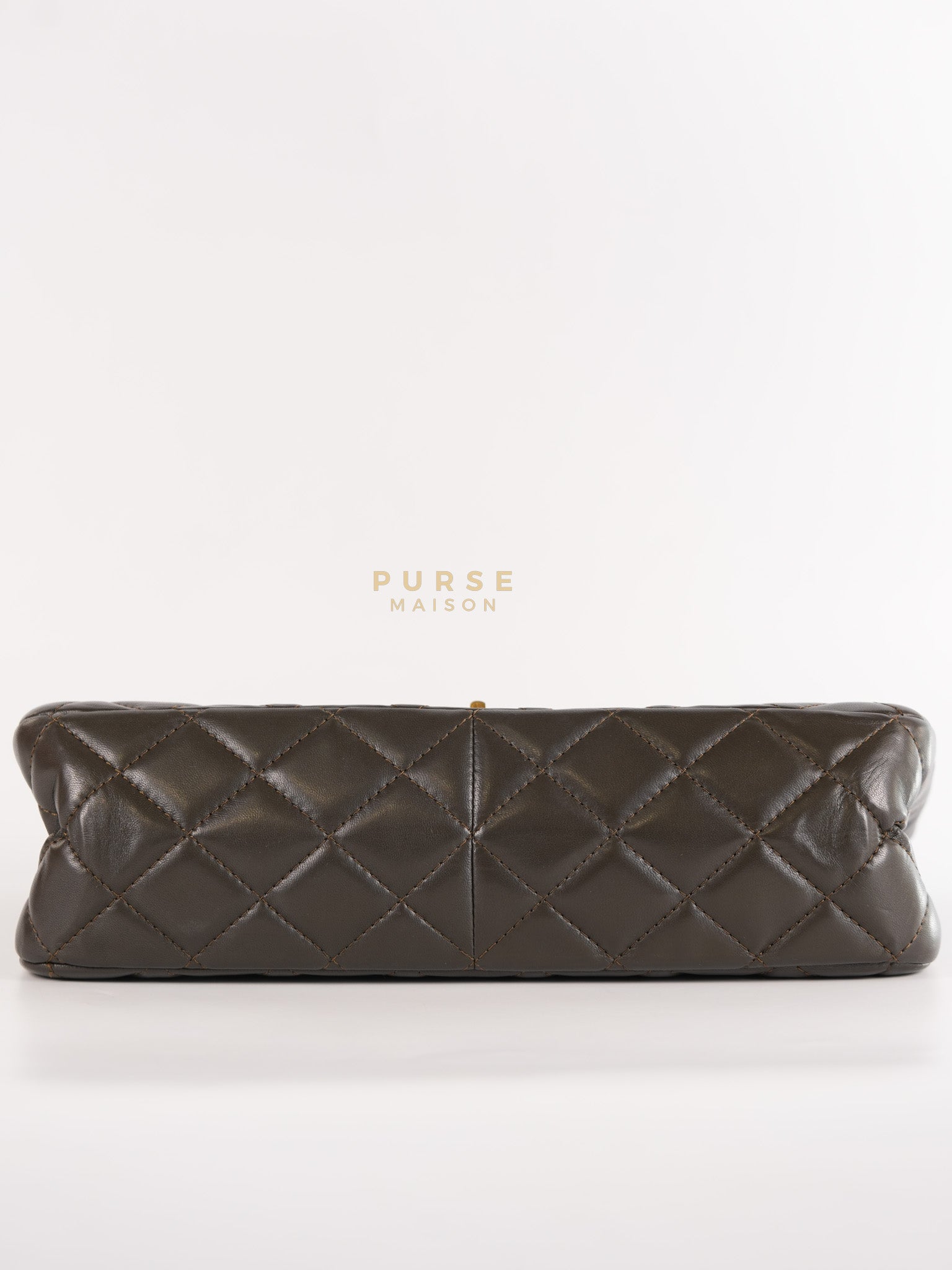 Reissue 2.55 Jumbo Bag in Charcoal Green Lambskin Leather & Gold Hardware Series 13 | Purse Maison Luxury Bags Shop