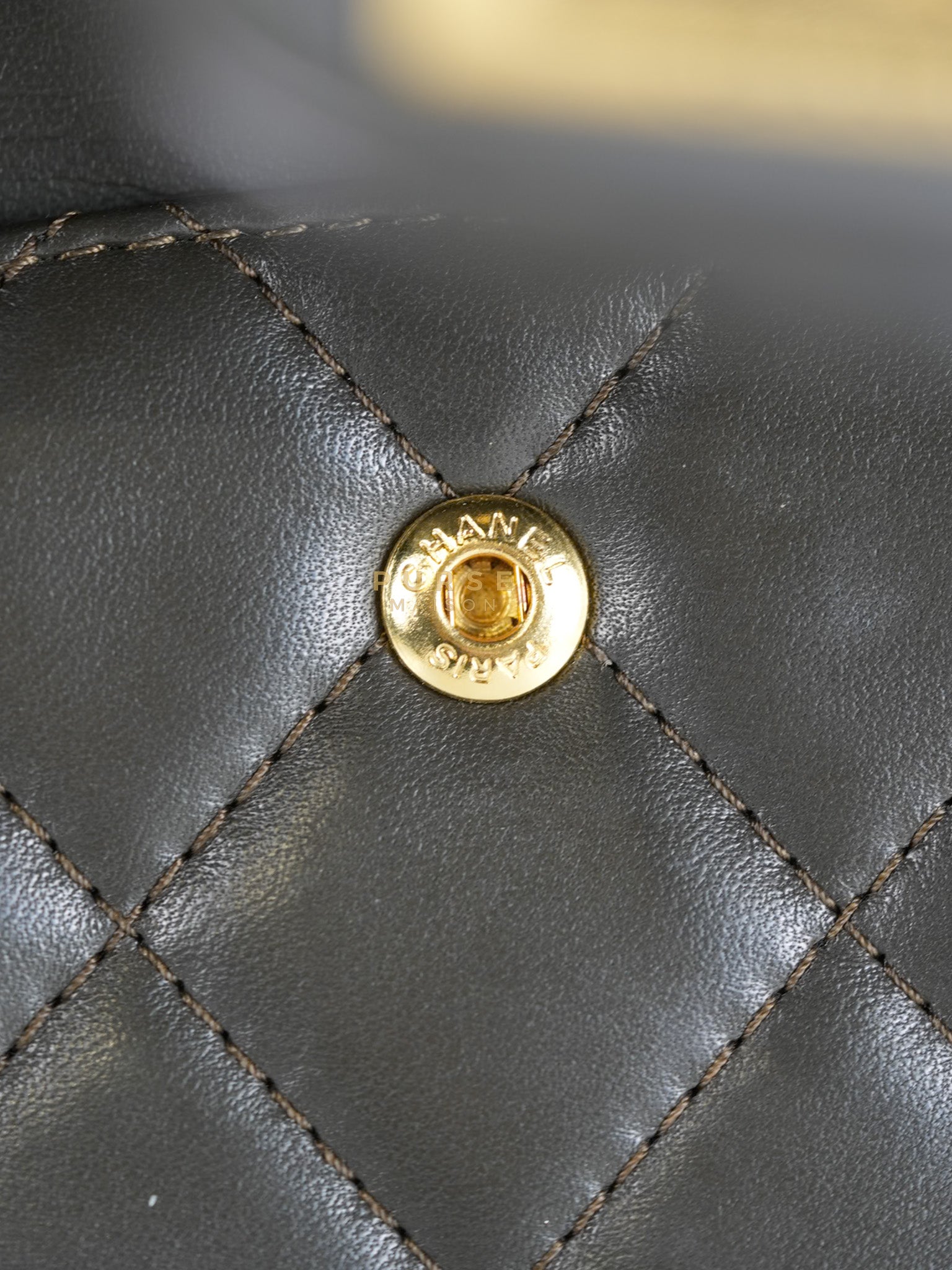 Reissue 2.55 Jumbo Bag in Charcoal Green Lambskin Leather & Gold Hardware Series 13 | Purse Maison Luxury Bags Shop