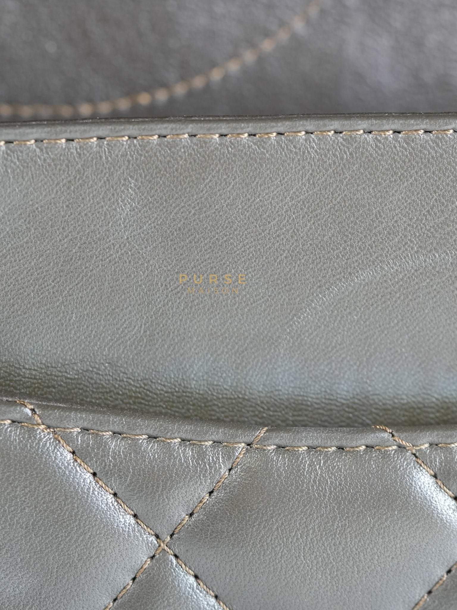 Reissue 2.55 Jumbo Bag in Charcoal Green Lambskin Leather & Gold Hardware Series 13 | Purse Maison Luxury Bags Shop