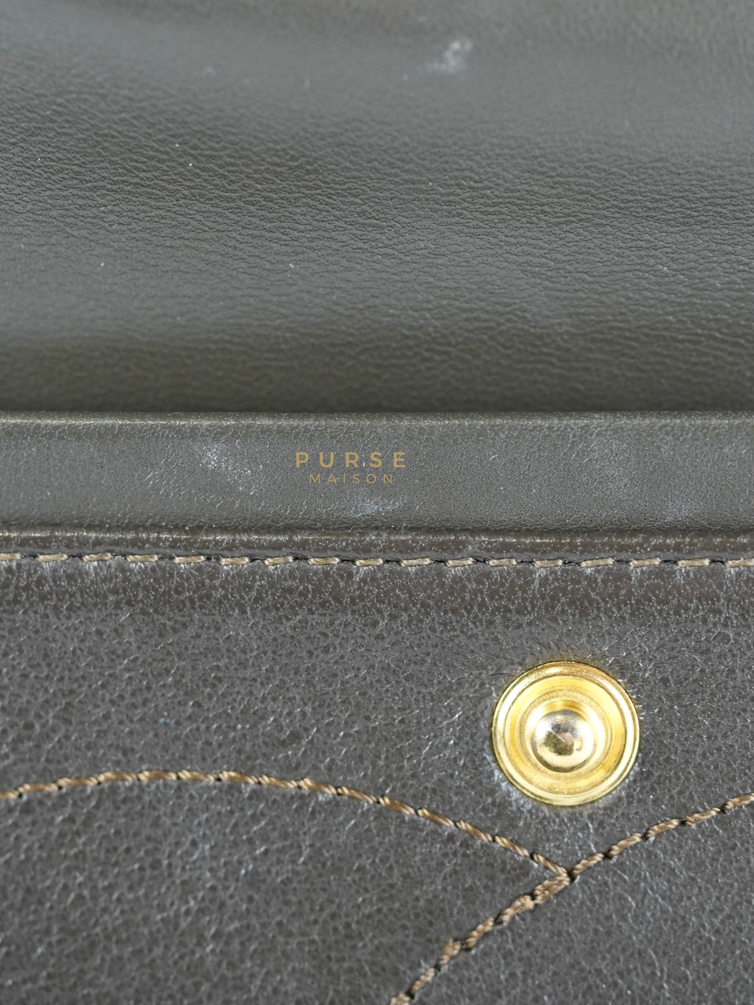 Reissue 2.55 Jumbo Bag in Charcoal Green Lambskin Leather & Gold Hardware Series 13 | Purse Maison Luxury Bags Shop