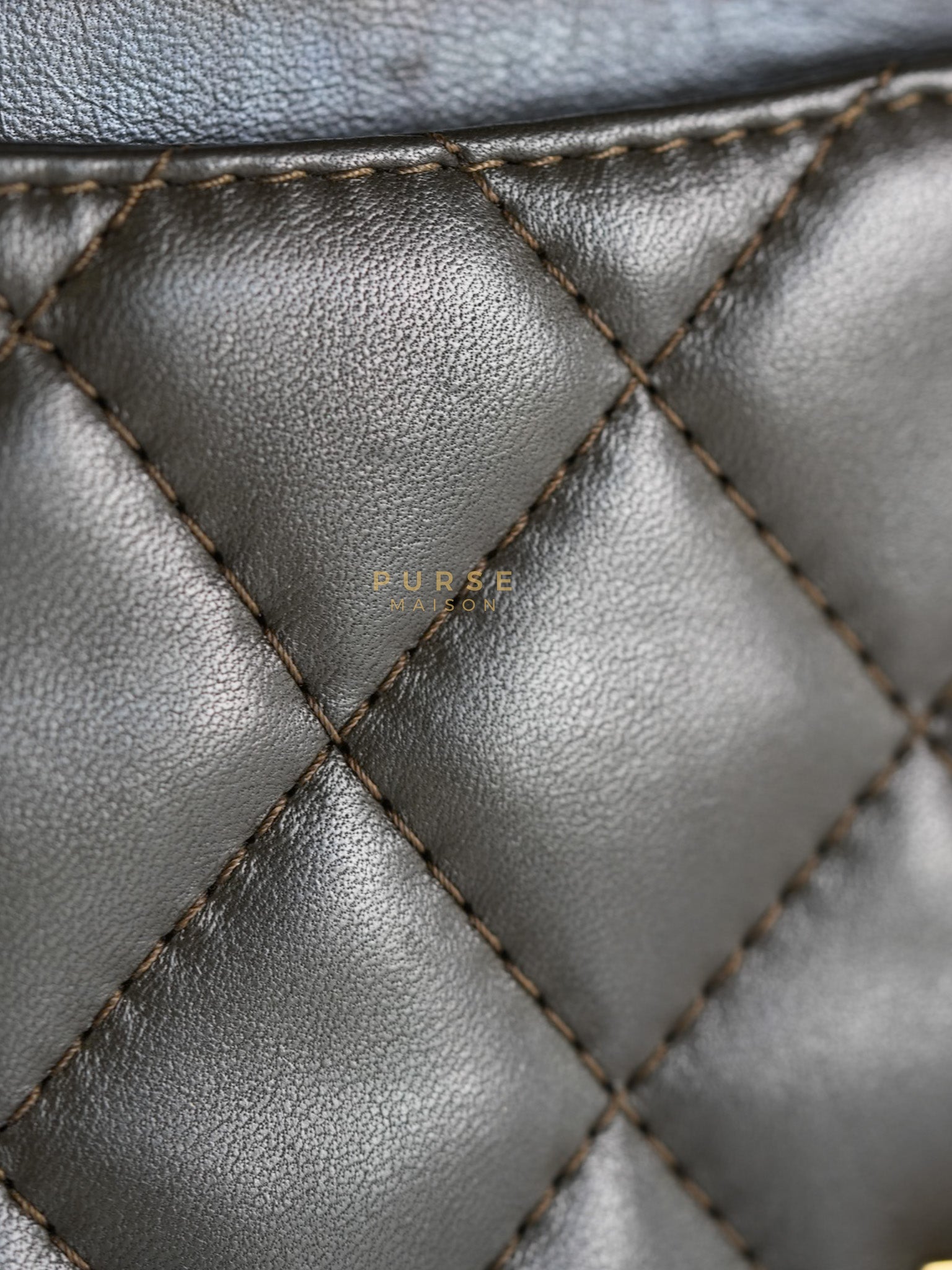 Reissue 2.55 Jumbo Bag in Charcoal Green Lambskin Leather & Gold Hardware Series 13 | Purse Maison Luxury Bags Shop