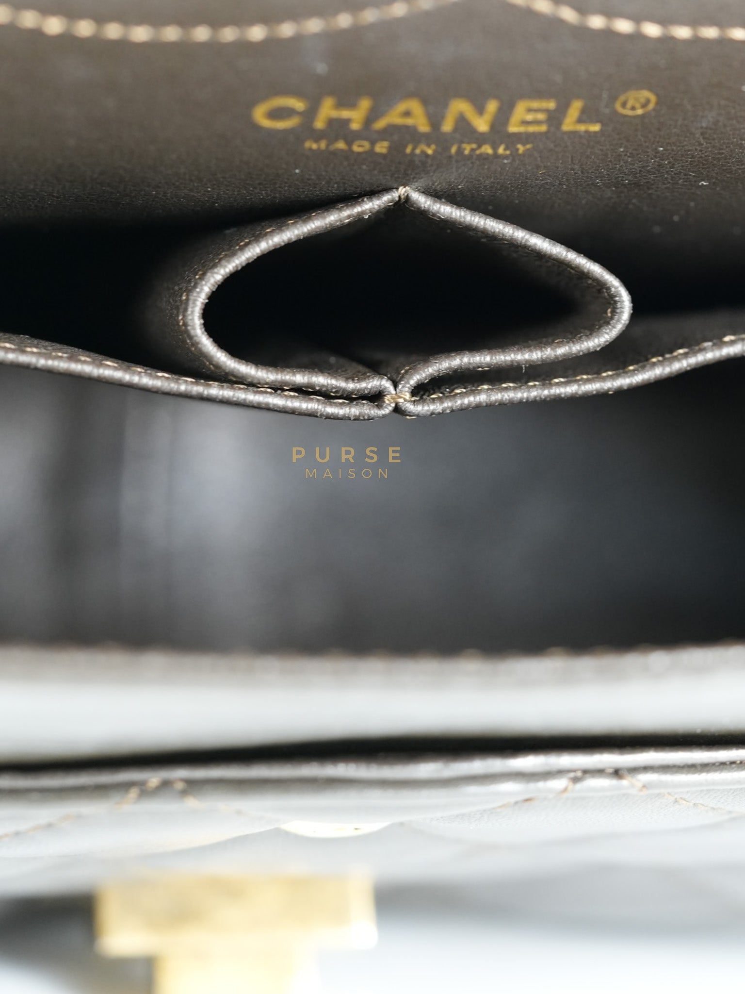 Reissue 2.55 Jumbo Bag in Charcoal Green Lambskin Leather & Gold Hardware Series 13 | Purse Maison Luxury Bags Shop